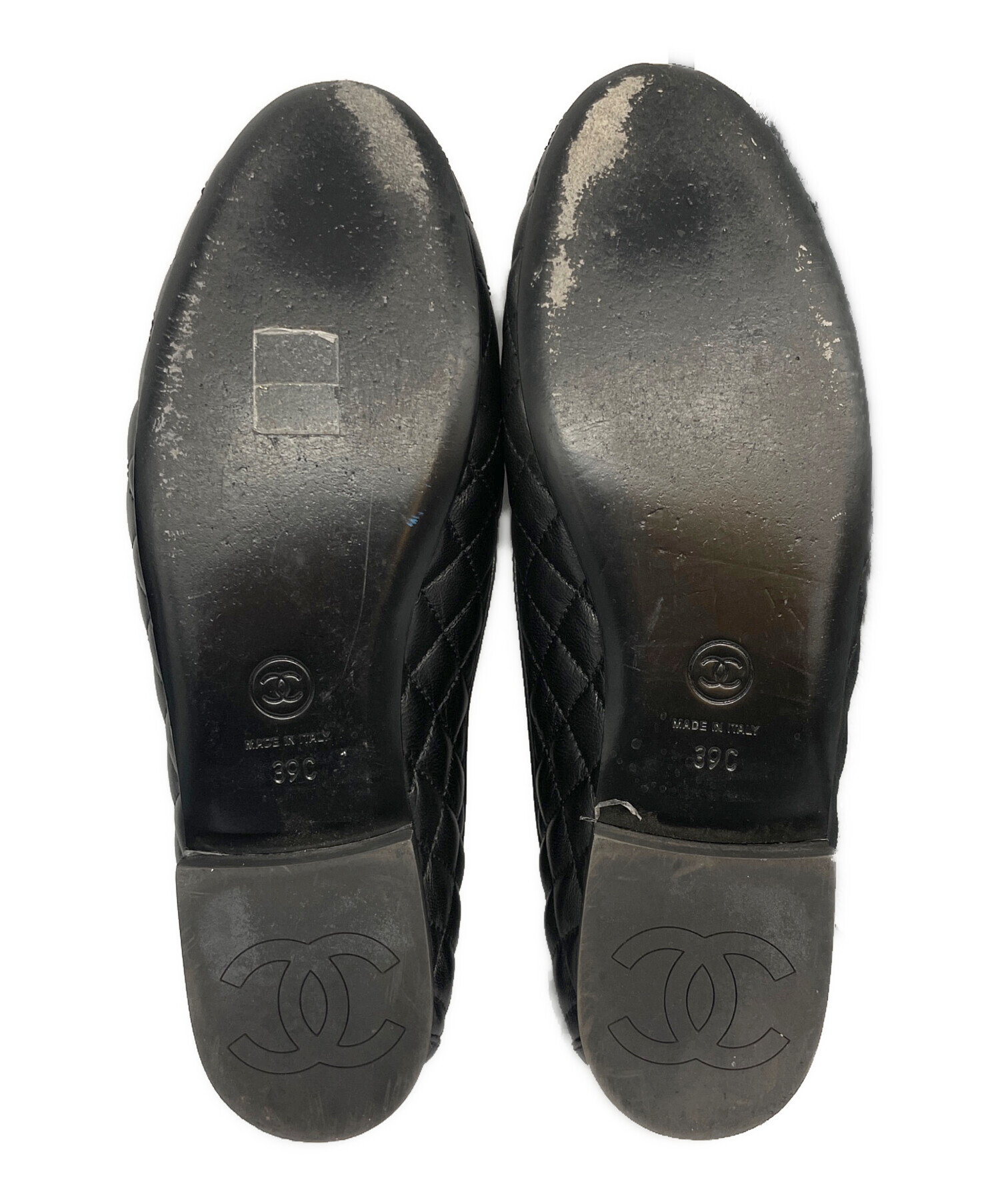 中古・古着通販】CHANEL (シャネル) キルティング ローファー ブラック