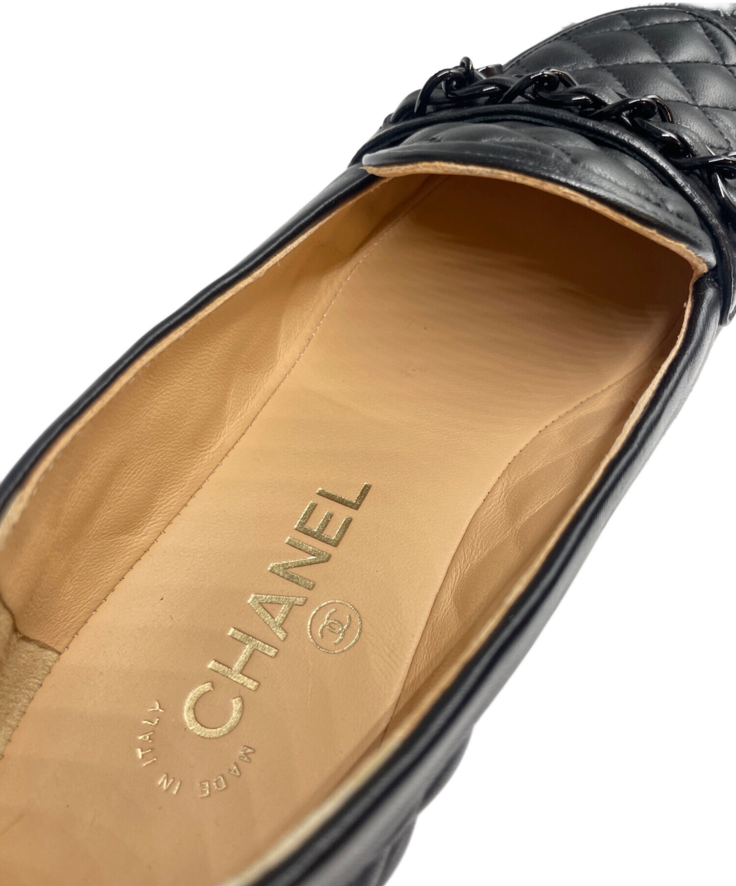 中古・古着通販】CHANEL (シャネル) キルティング ローファー ブラック