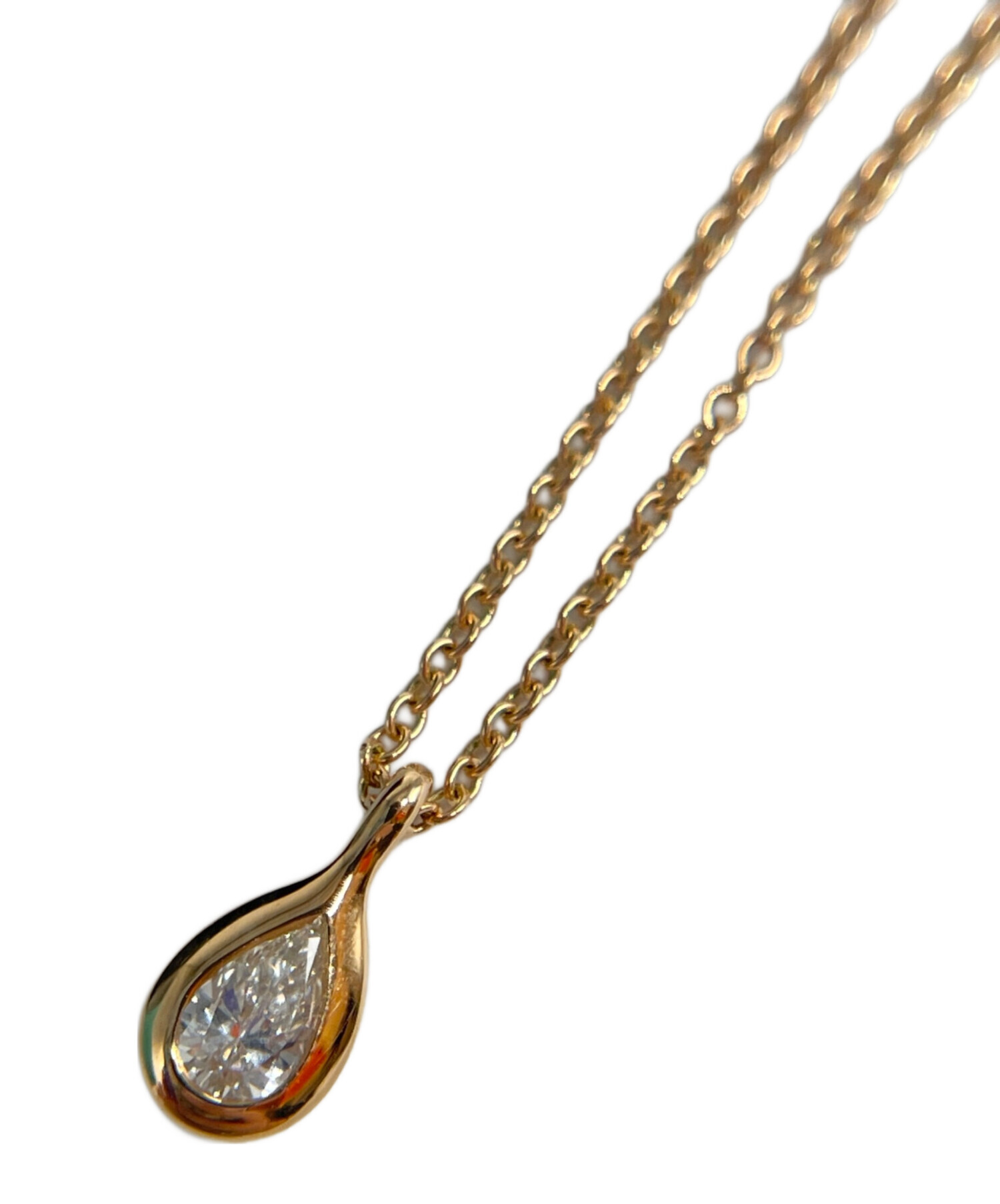 TIFFANY　ペアシェイプ　ダイヤ　K18　PG　ペレッティ　ネックレス TIFFANY ペアシェイプ ダイヤ K18 PG ペレッティ ネックレス