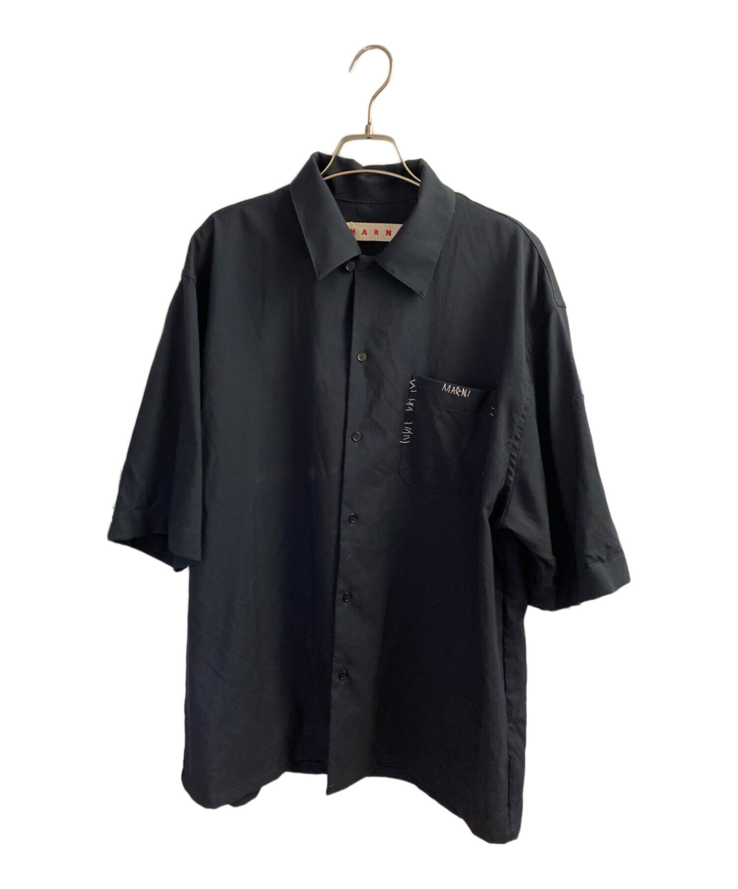 MARNIネイビー 半袖ボウリングシャツ 【公式通販】