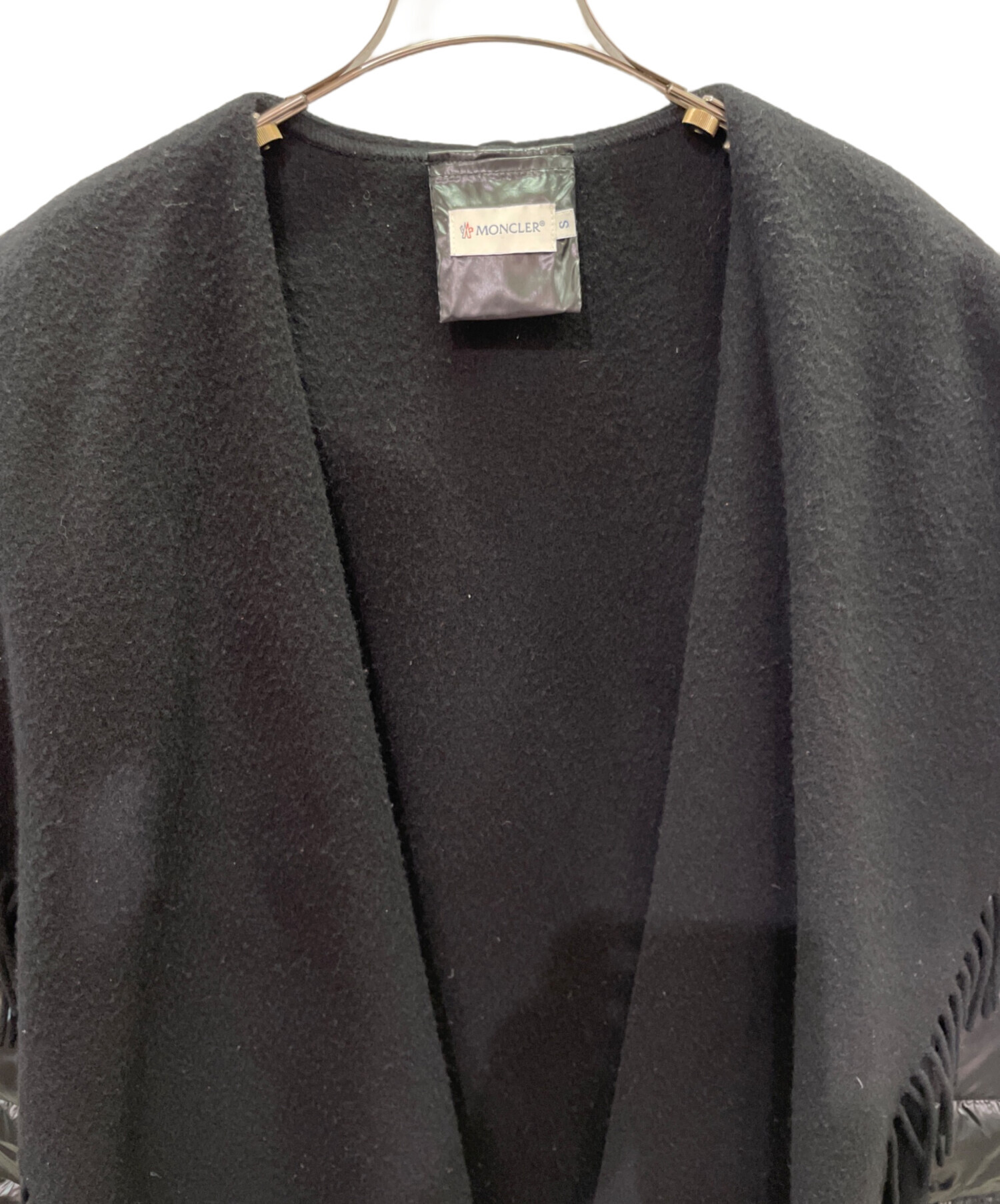 美品】モンクレール マンテラ ショール ダウン切り替え ポンチョ 紺