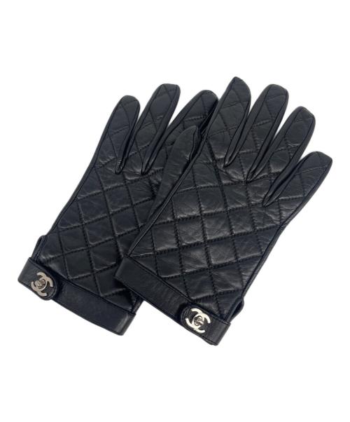 中古・古着通販】CHANEL (シャネル) ココマーク レザー手袋 ブラック