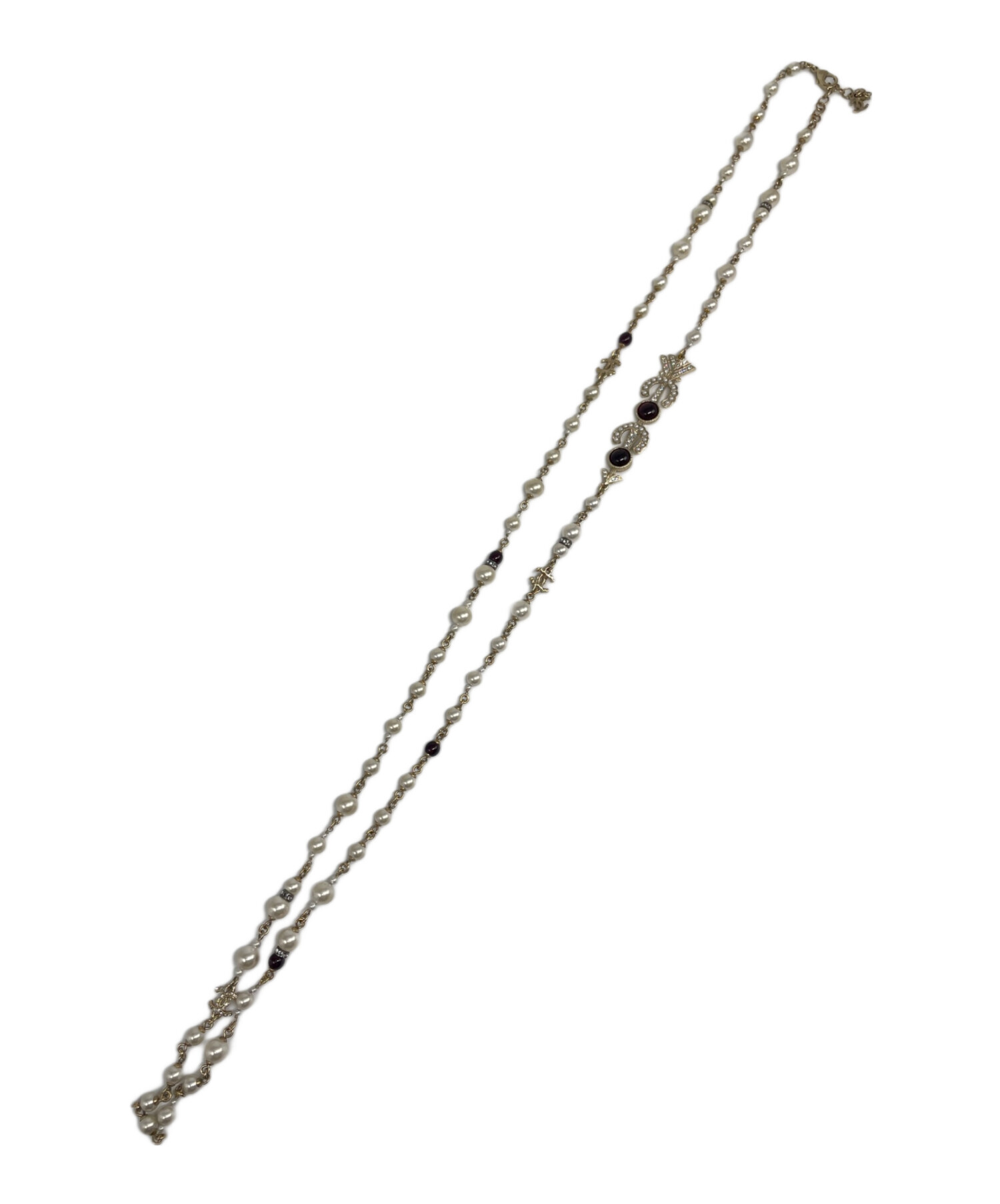 中古・古着通販】CHANEL (シャネル) パールストーン ロングネックレス 