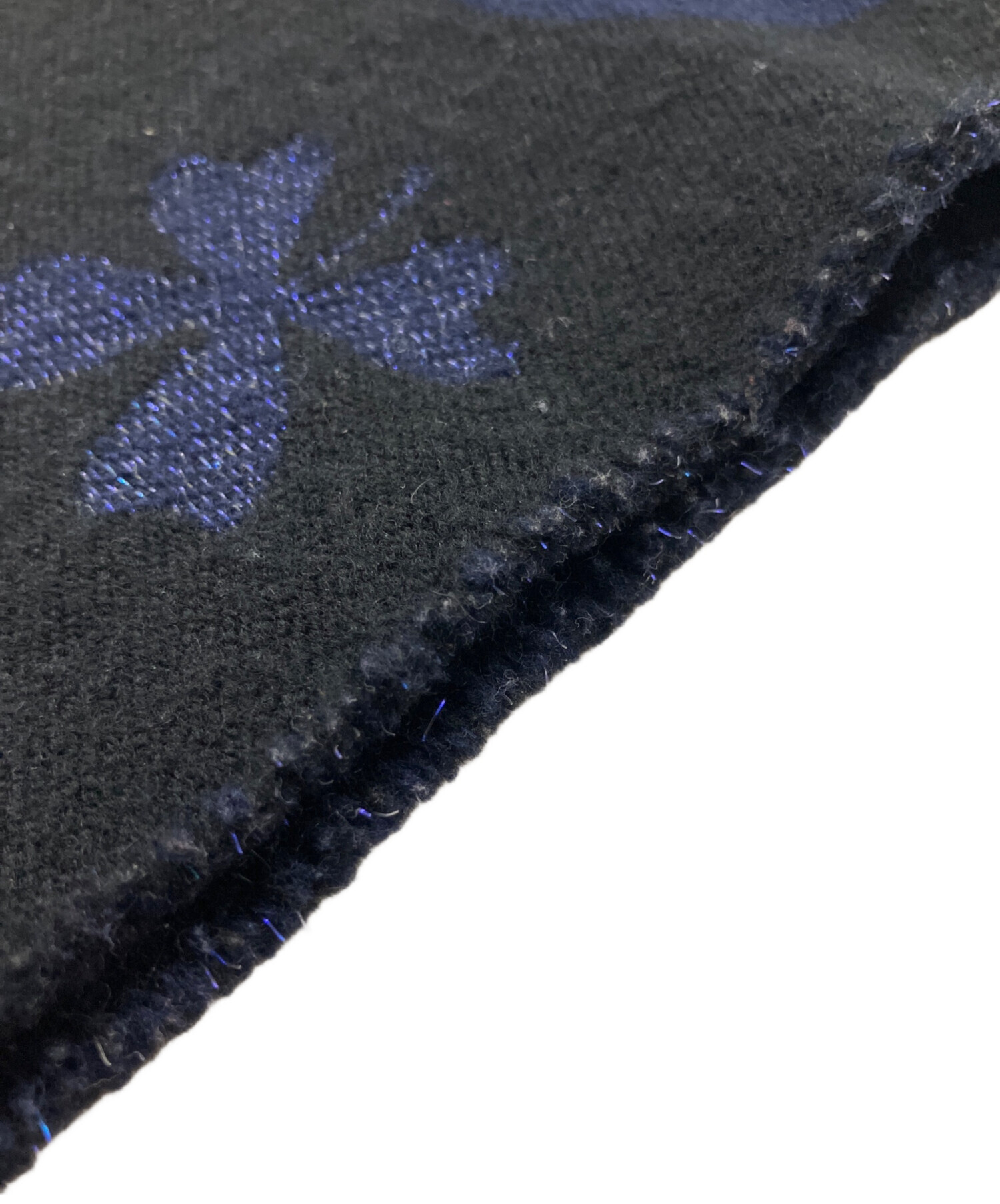 中古・古着通販】CHANEL (シャネル) ウールマフラー ネイビー サイズ