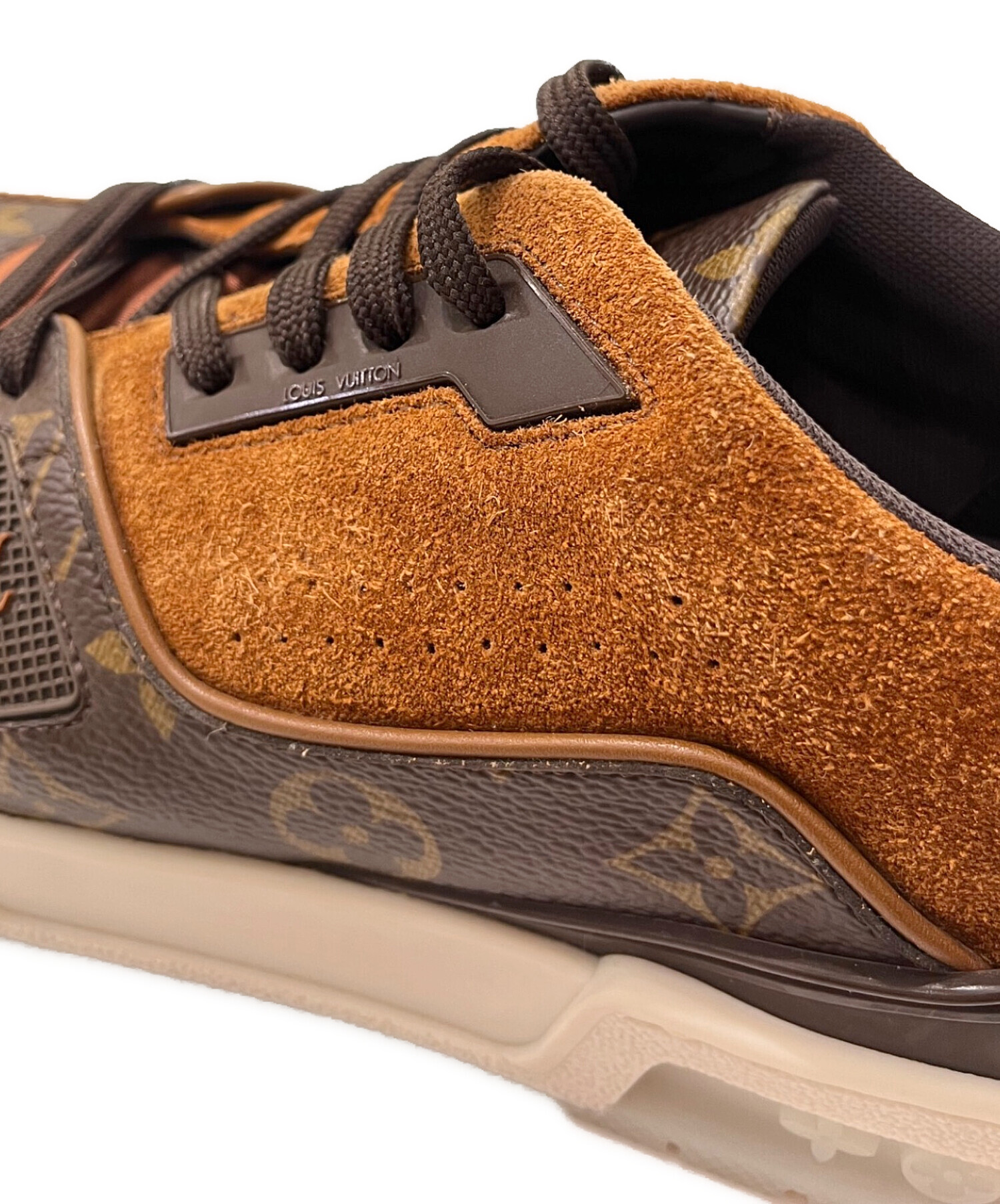 Louis Vuitton トレイナーラインスニーカー モノグラム スエード 中古・古着通販】LOUIS VUITTON (ルイ ヴィトン) LVトレイナーライン