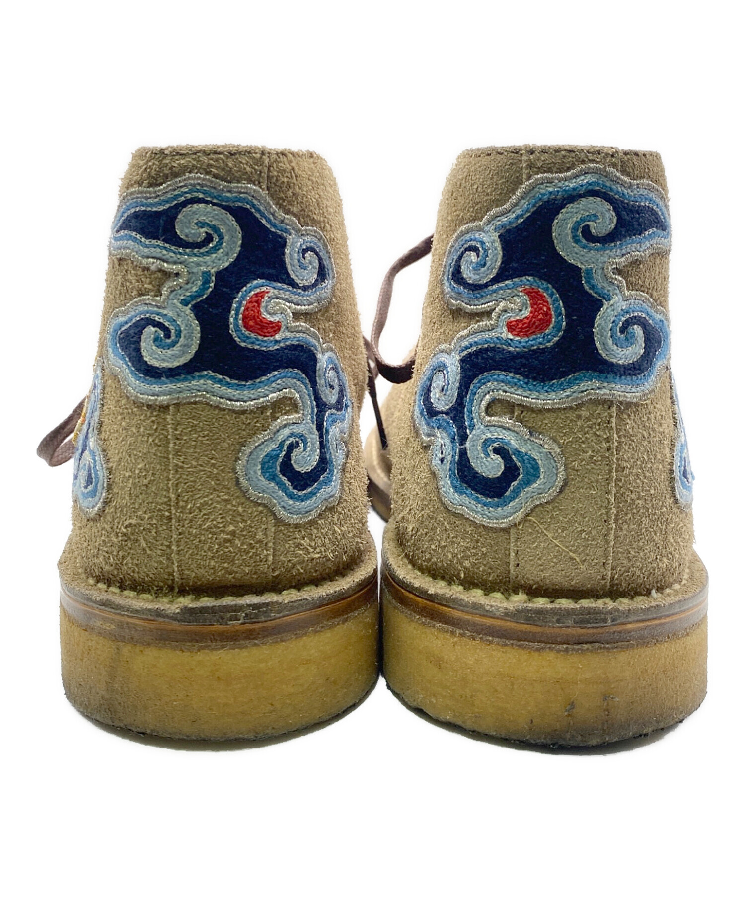 中古・古着通販】GUCCI (グッチ) タイガー刺繍ブーツ ベージュ サイズ