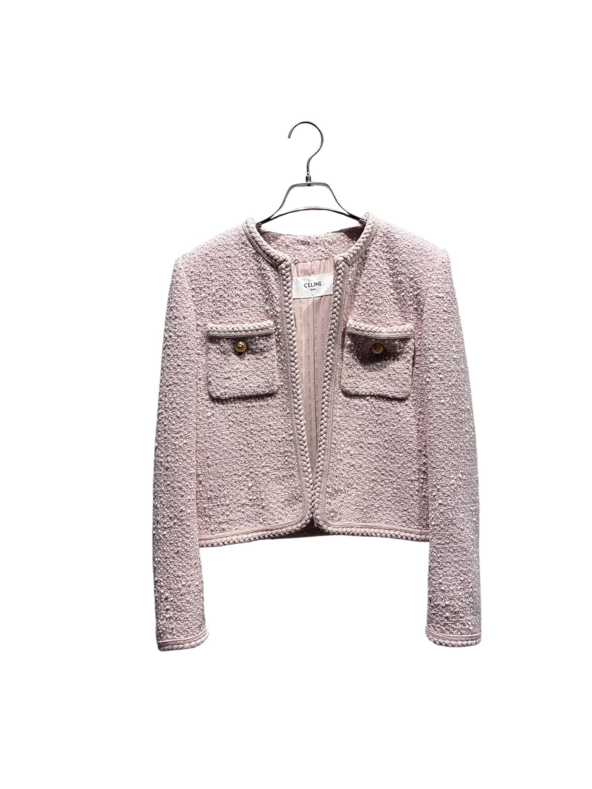 中古・古着通販】CELINE (セリーヌ) ツイードジャケット ピンク サイズ