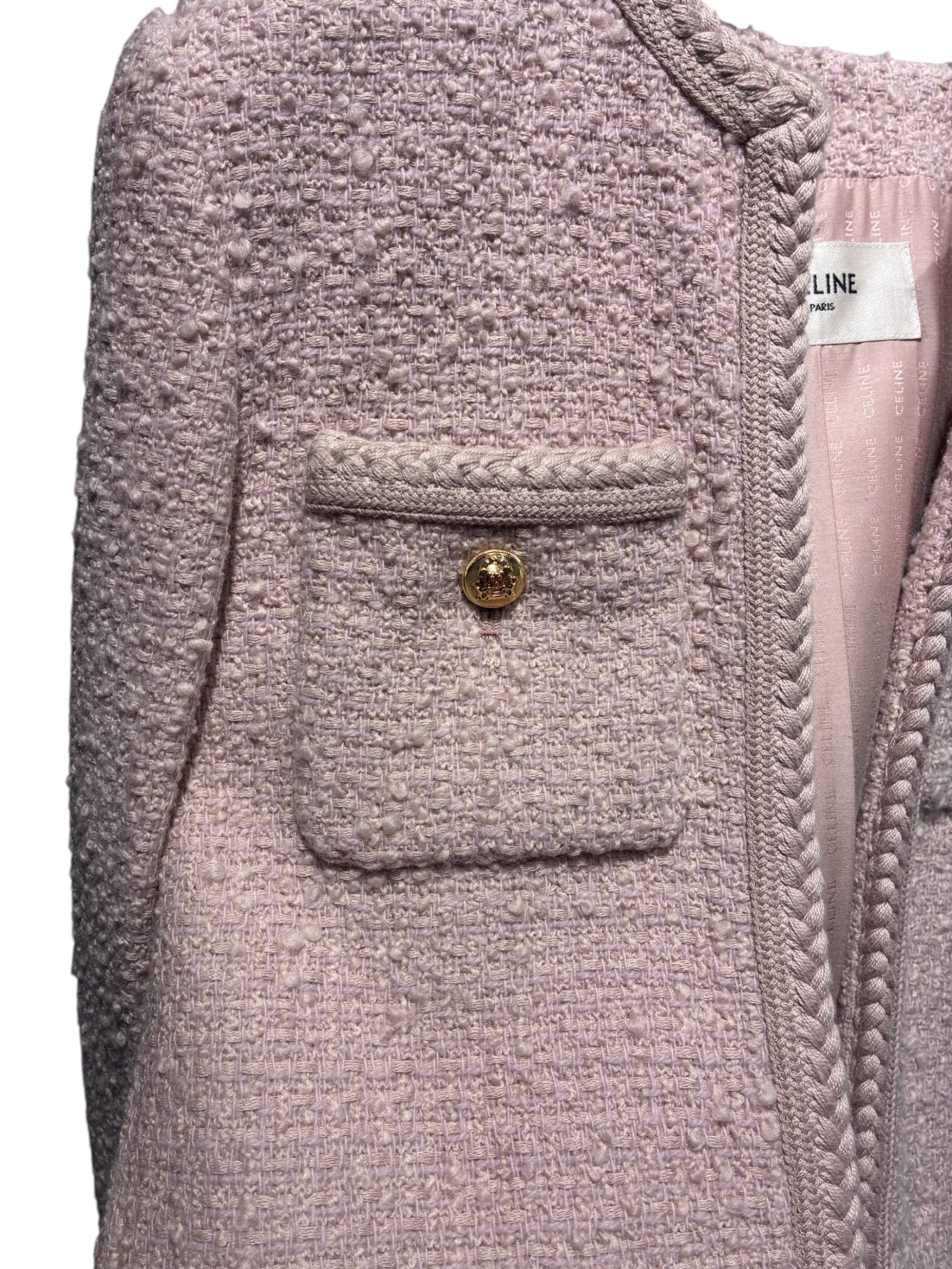 中古・古着通販】CELINE (セリーヌ) ツイードジャケット ピンク サイズ