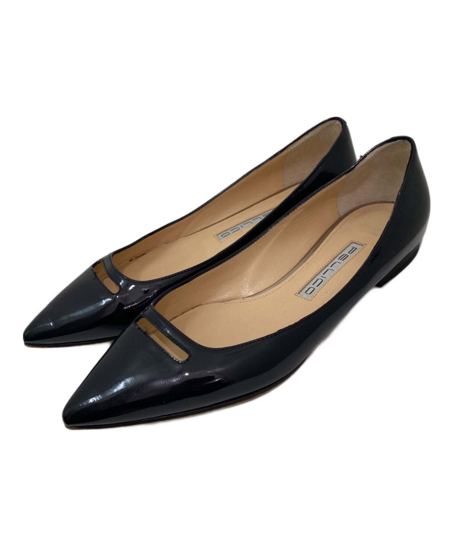 PELLICO アネッリ フラットシューズ パンプス エナメル×スエード 中古・古着通販】PELLICO (ペリーコ) アネッリ エナメル パンプス