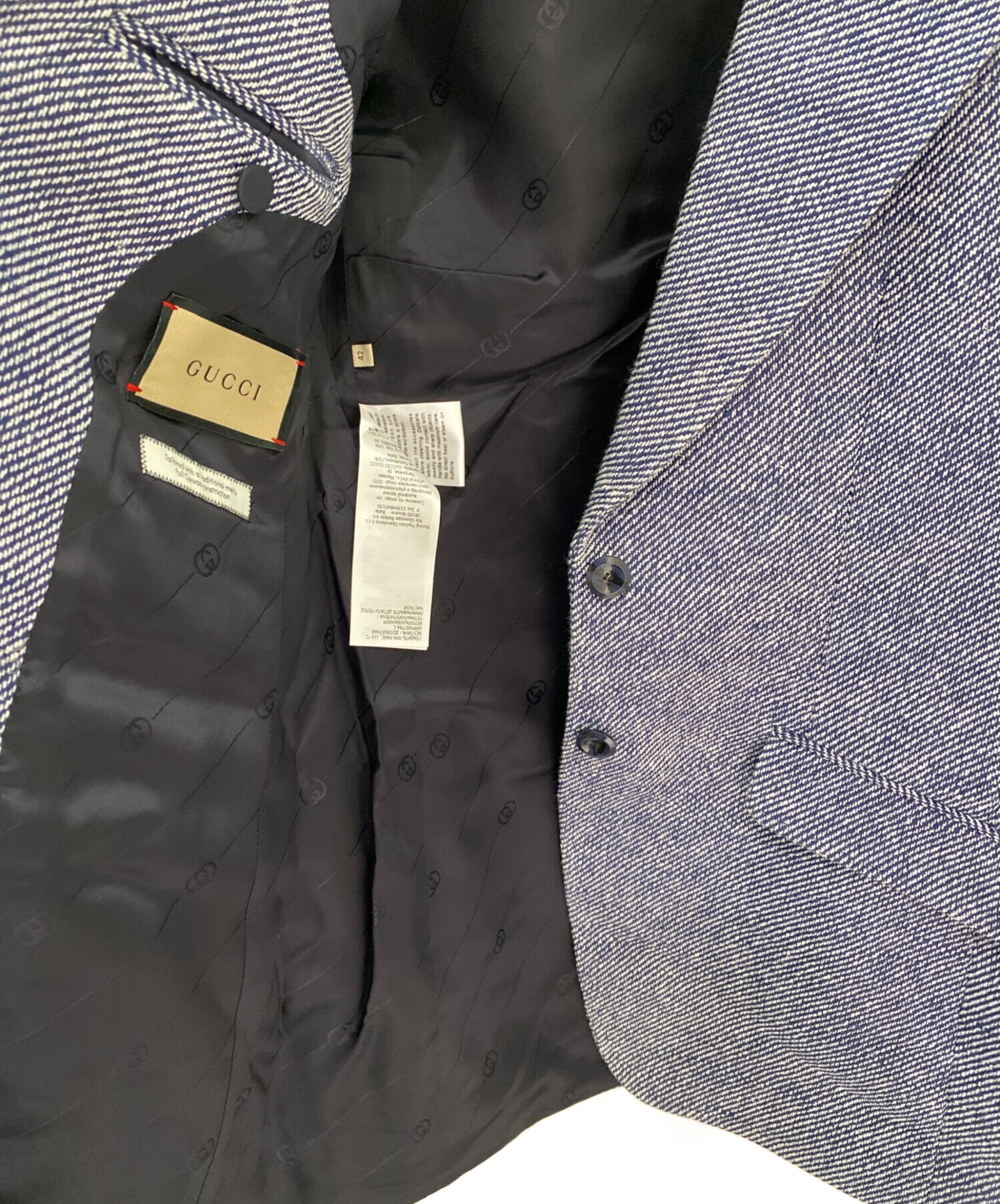 中古・古着通販】GUCCI (グッチ) テーラードジャケット ブルー サイズ