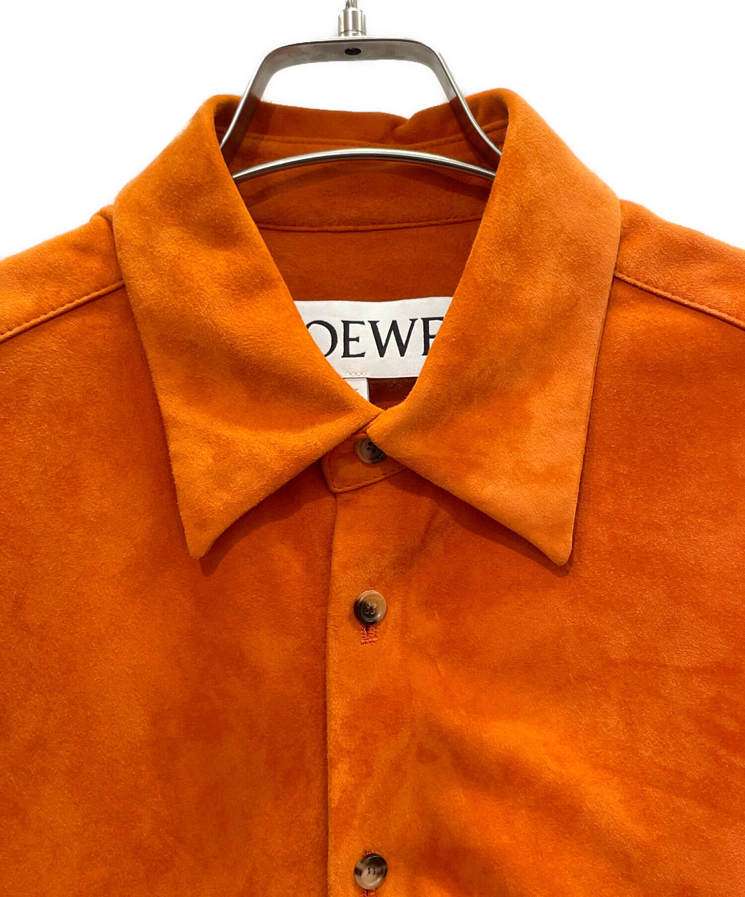 中古・古着通販】LOEWE (ロエベ) スウェードシャツ オレンジ サイズ:48