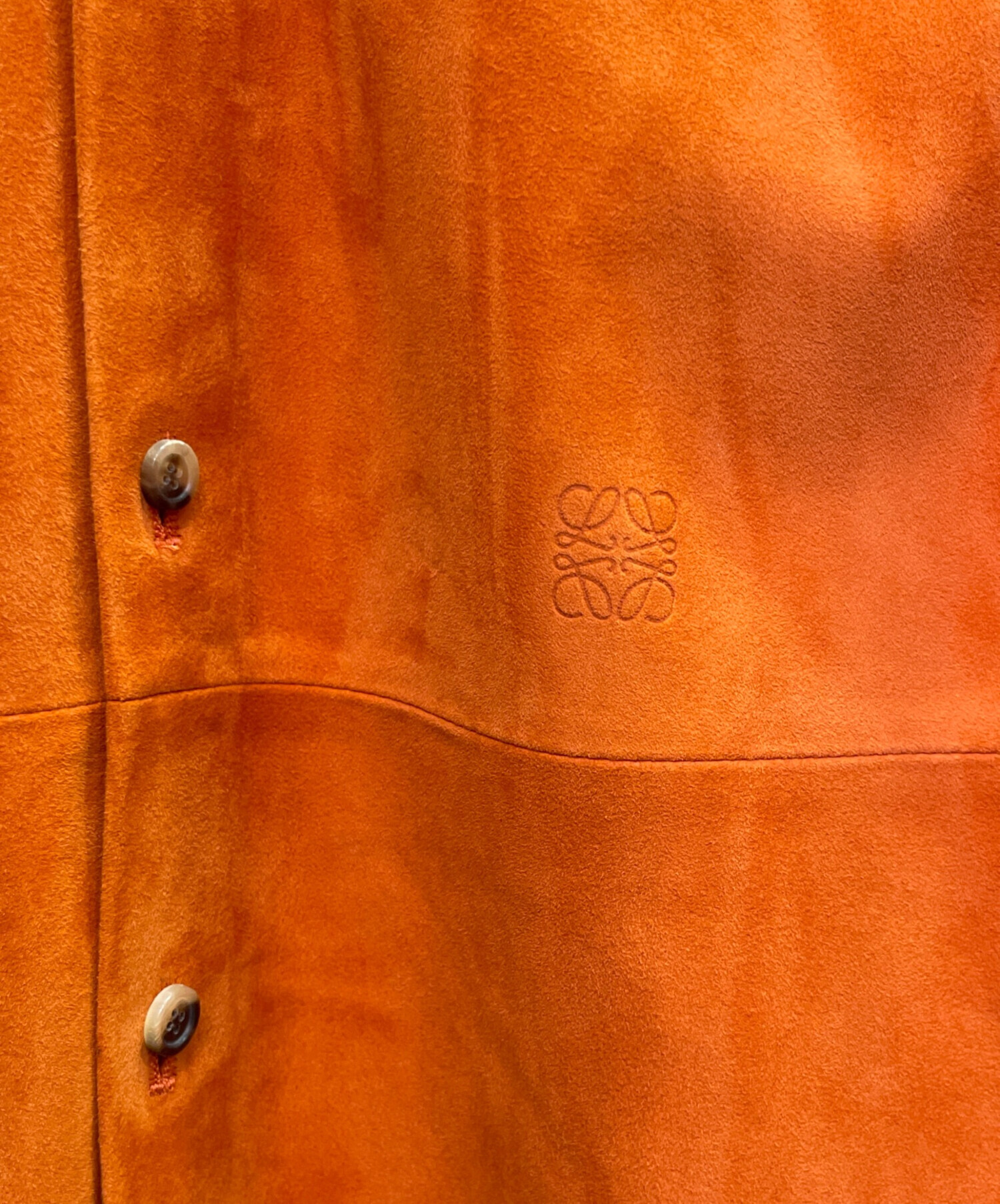 中古・古着通販】LOEWE (ロエベ) スウェードシャツ オレンジ サイズ:48