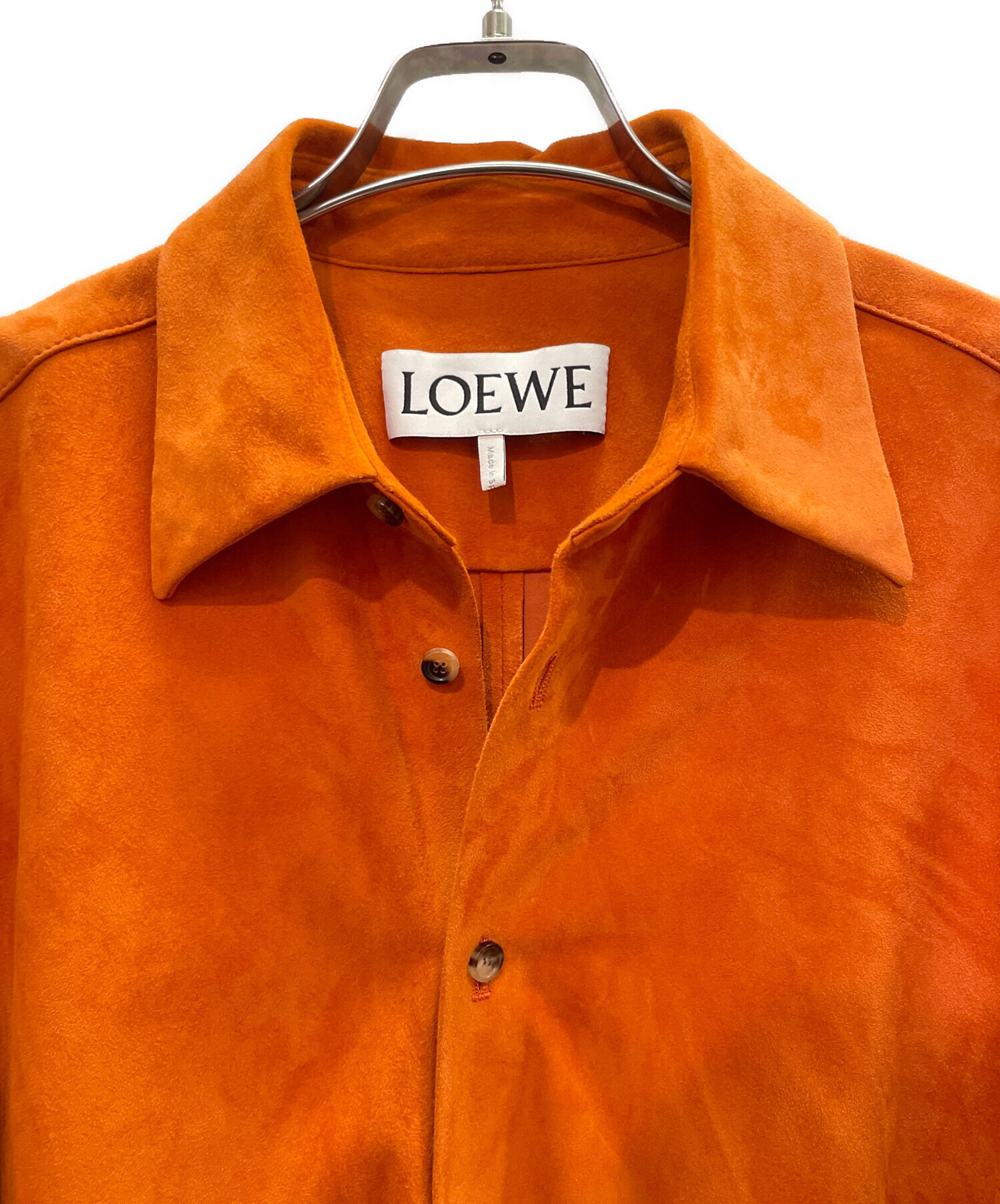 中古・古着通販】LOEWE (ロエベ) スウェードシャツ オレンジ サイズ:48