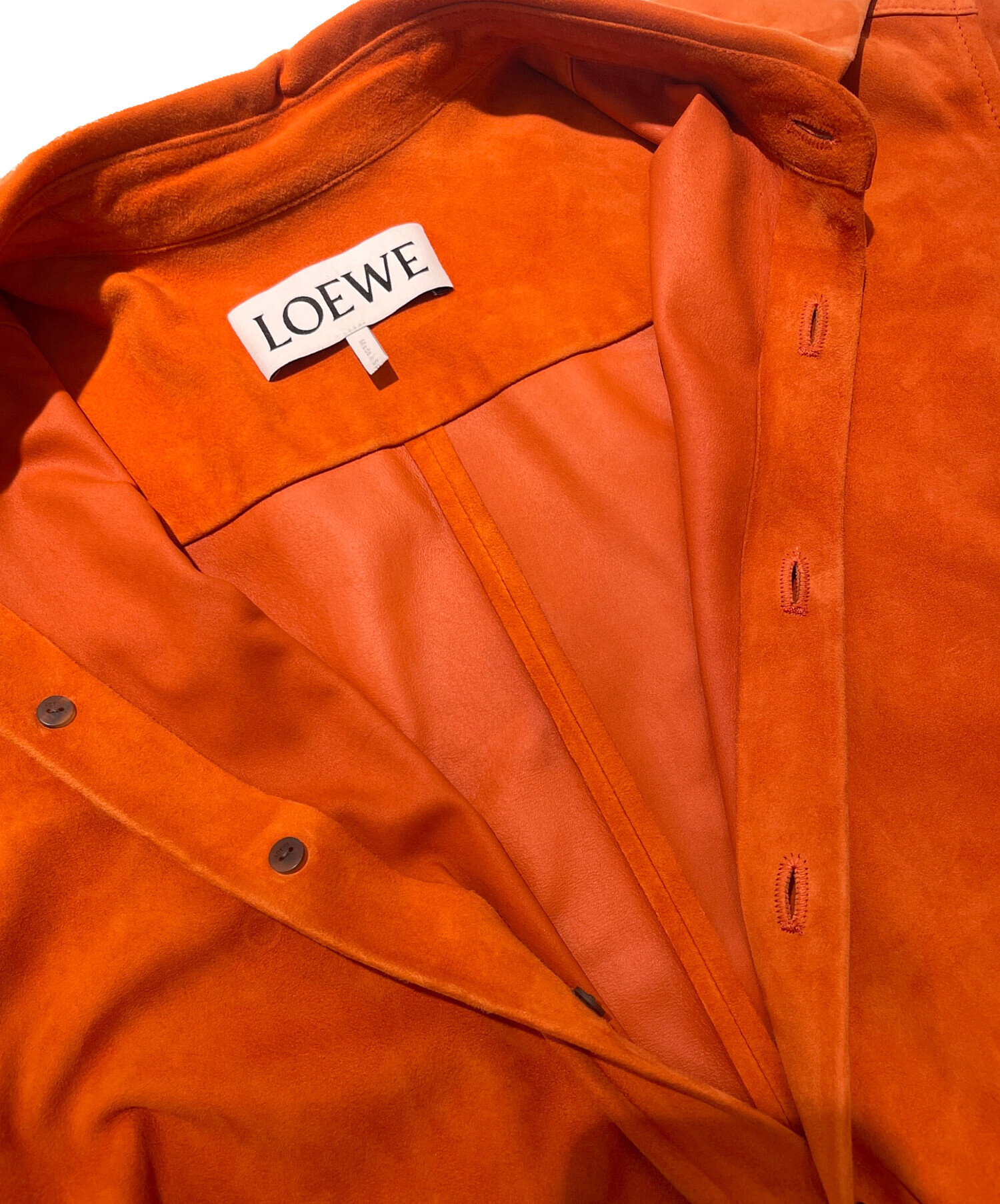 中古・古着通販】LOEWE (ロエベ) スウェードシャツ オレンジ サイズ:48