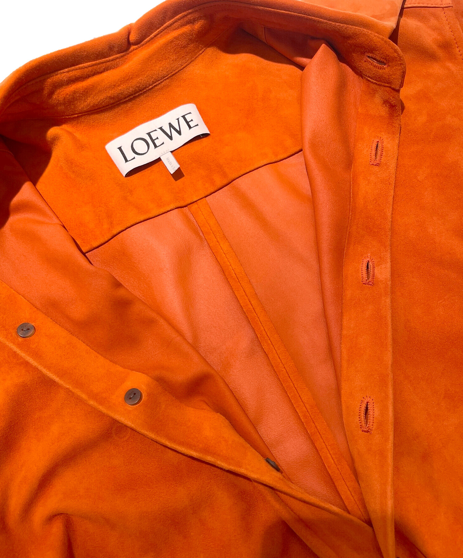 中古・古着通販】LOEWE (ロエベ) スウェード 長袖シャツ オレンジ