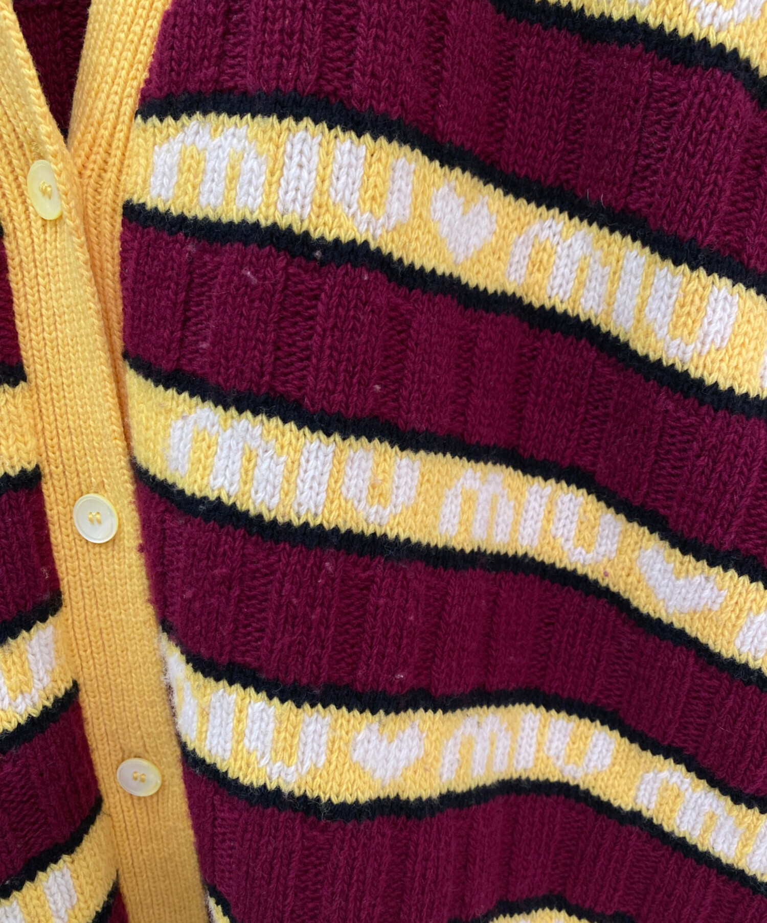 中古・古着通販】MIU MIU (ミュウミュウ) ロゴ ボーダー カーディガン