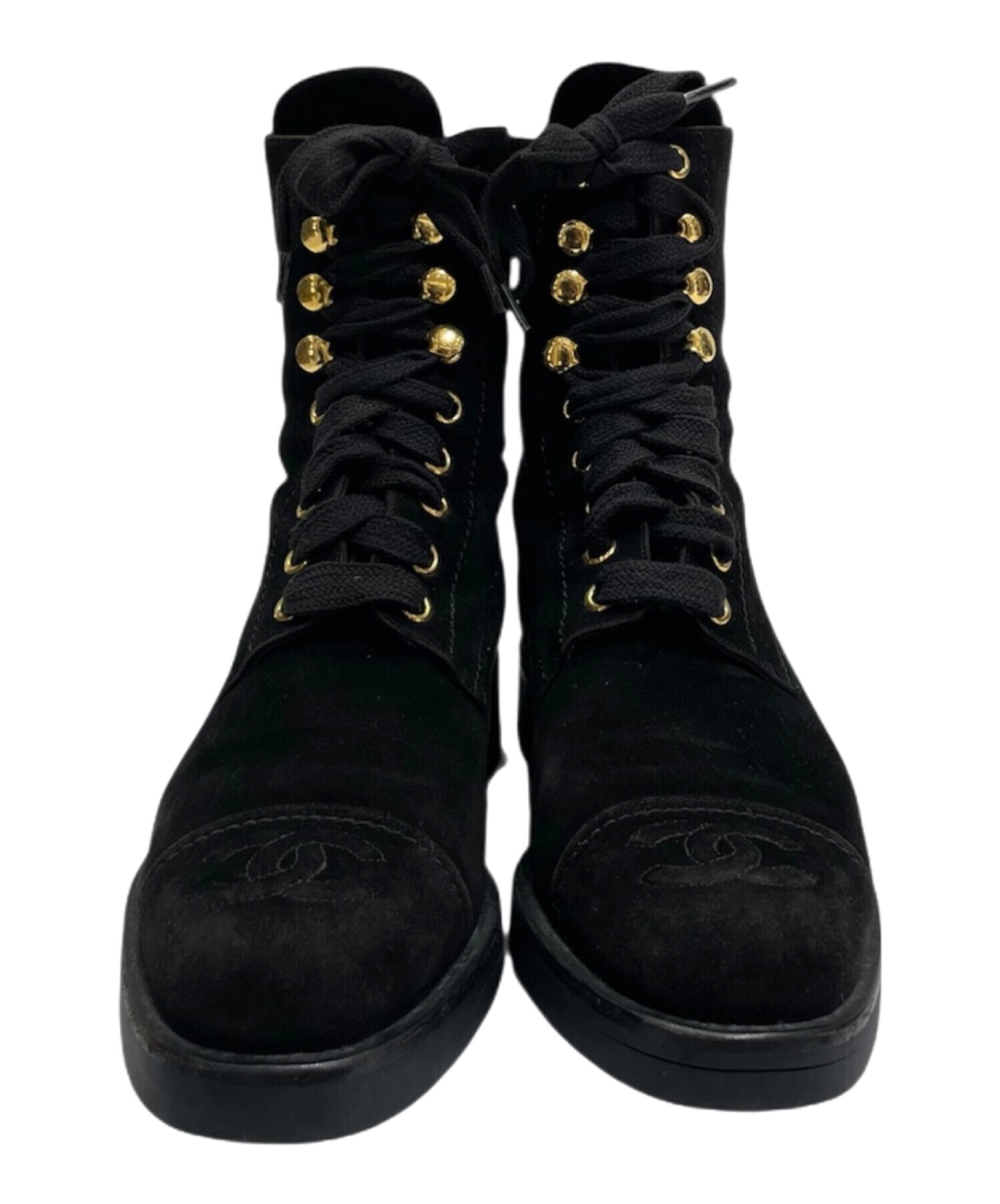 CHANEL 美品　スウェード　37 黒　ココマーク　23cm ブーツ 中古・古着通販】CHANEL (シャネル) ココマークスウェードブーツ