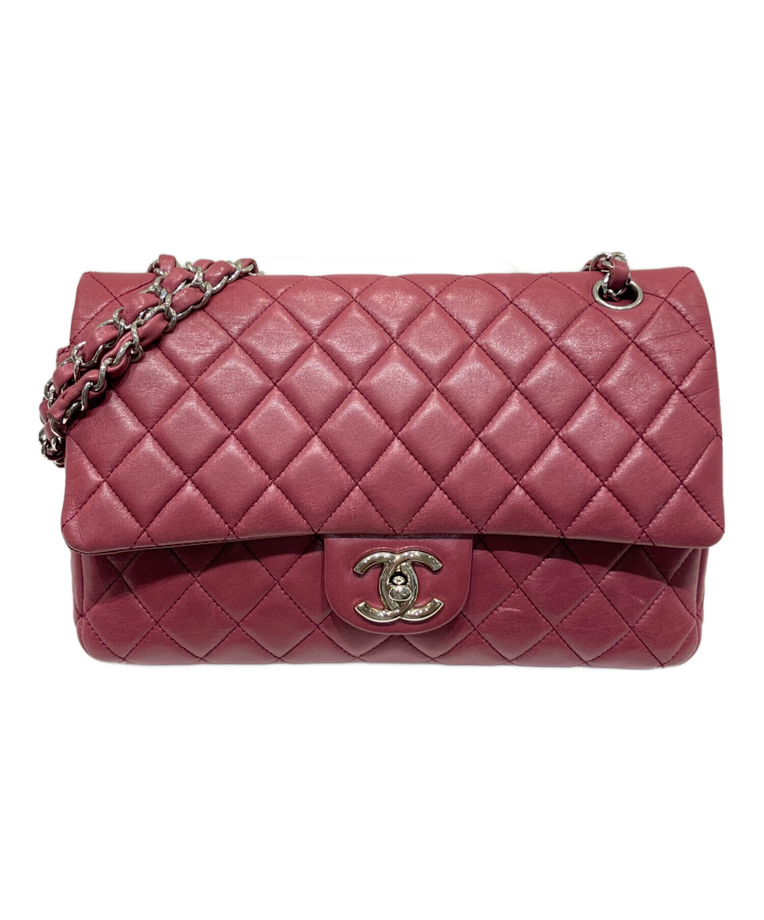 CHANEL シャネル マトラッセ ラムスキン 中古・古着通販】CHANEL (シャネル) マトラッセ25 ラムスキン アズキ