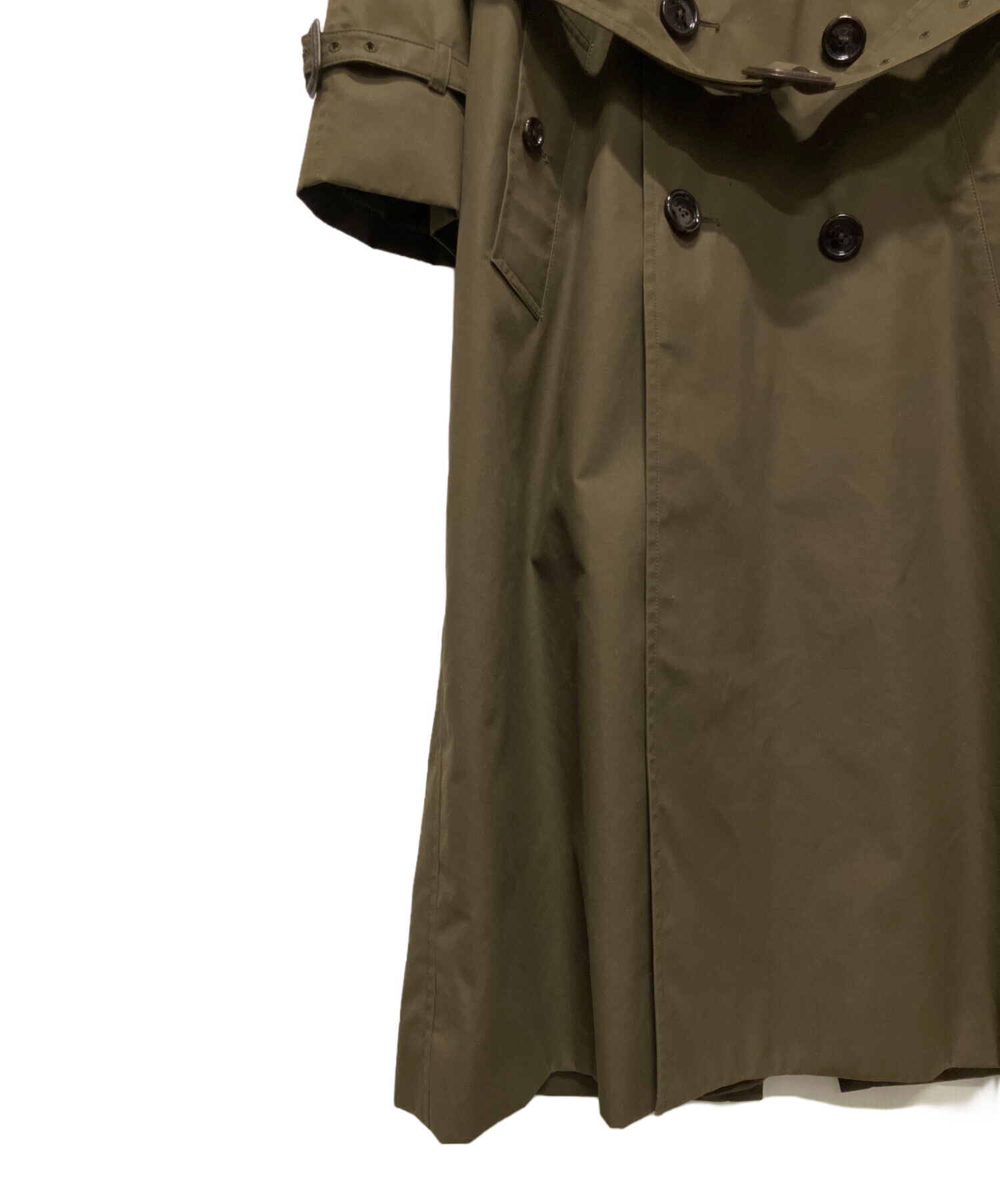 CELINEセリーヌ　カーキ　トレンチコート 中古・古着通販】CELINE (セリーヌ) ダブルブレストトレンチコート
