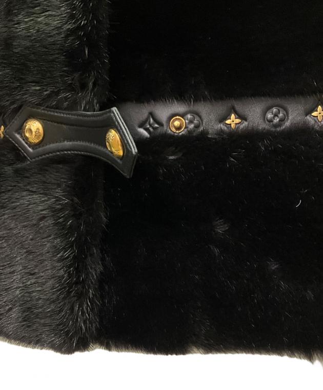 LOUIS VUITTON ルイヴィトン ファーベスト ブラック 黒 中古・古着通販】LOUIS VUITTON (ルイ ヴィトン) ミンク ファーベスト