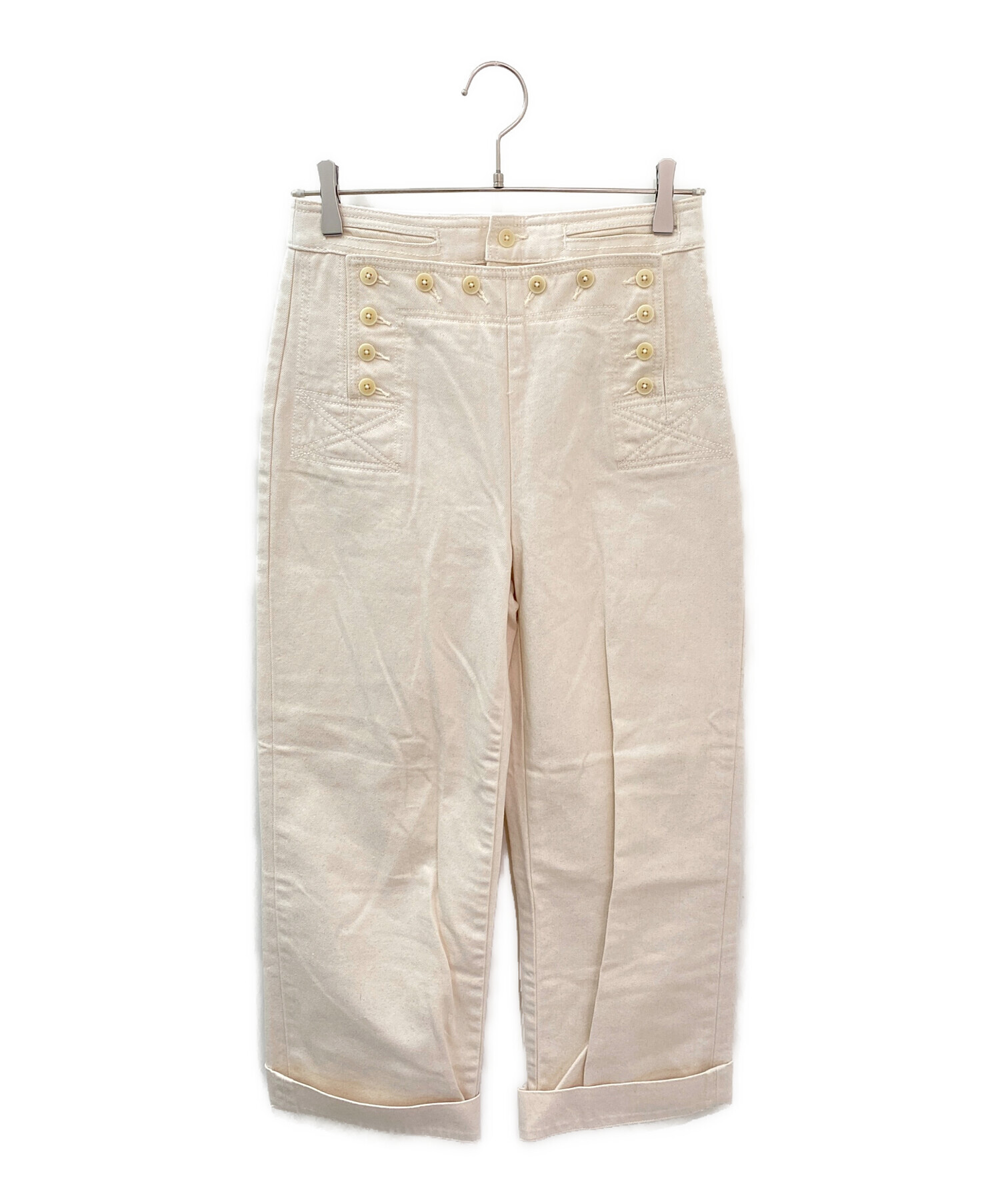 TORY BURCH トリーバーチ　パンツ　シルク100% ストライプ 中古・古着通販】TORY BURCH (トリーバーチ) ハイライズ ワイドレッグ