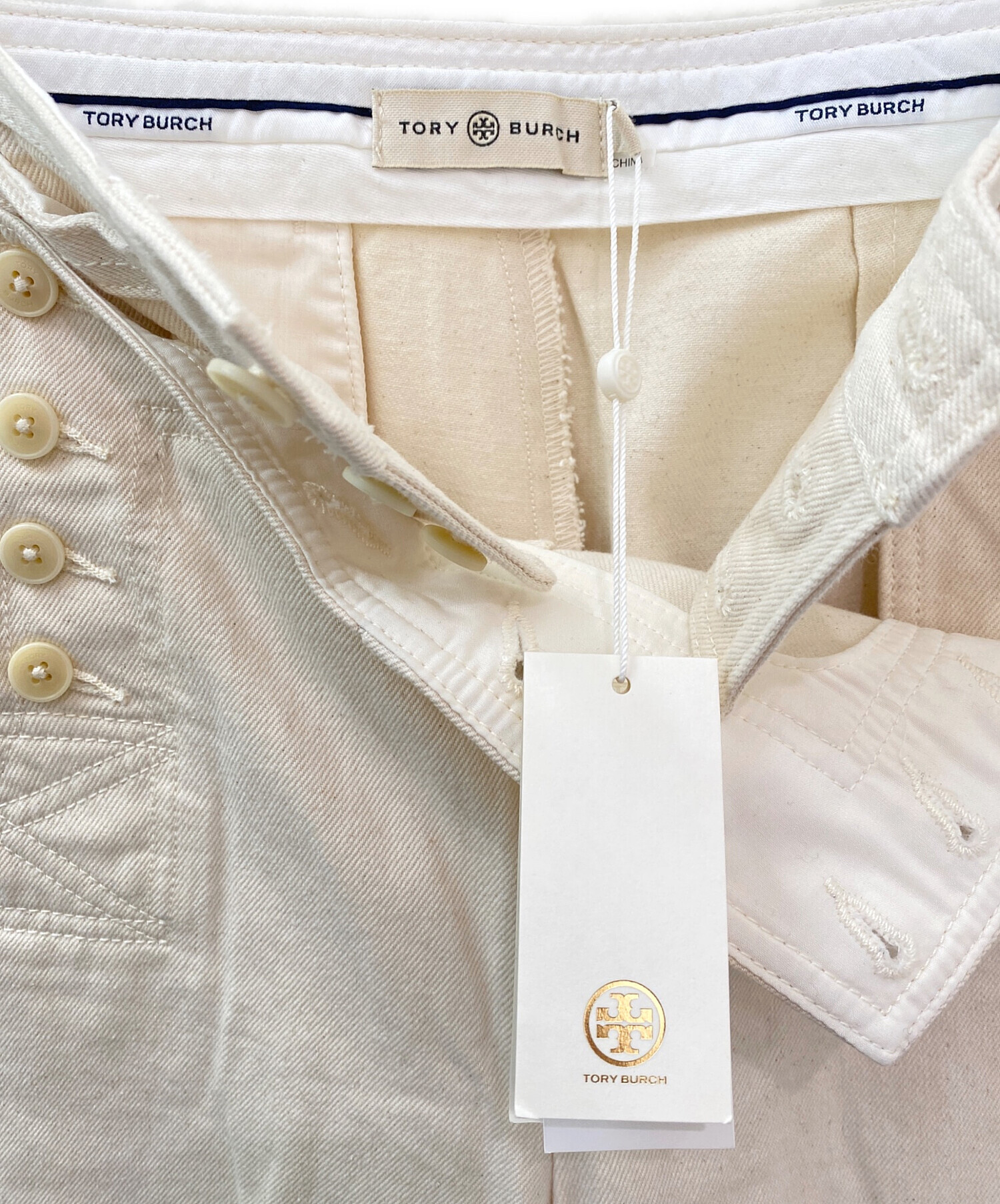 TORY BURCH トリーバーチ　パンツ　シルク100% ストライプ 中古・古着通販】TORY BURCH (トリーバーチ) ハイライズ ワイドレッグ