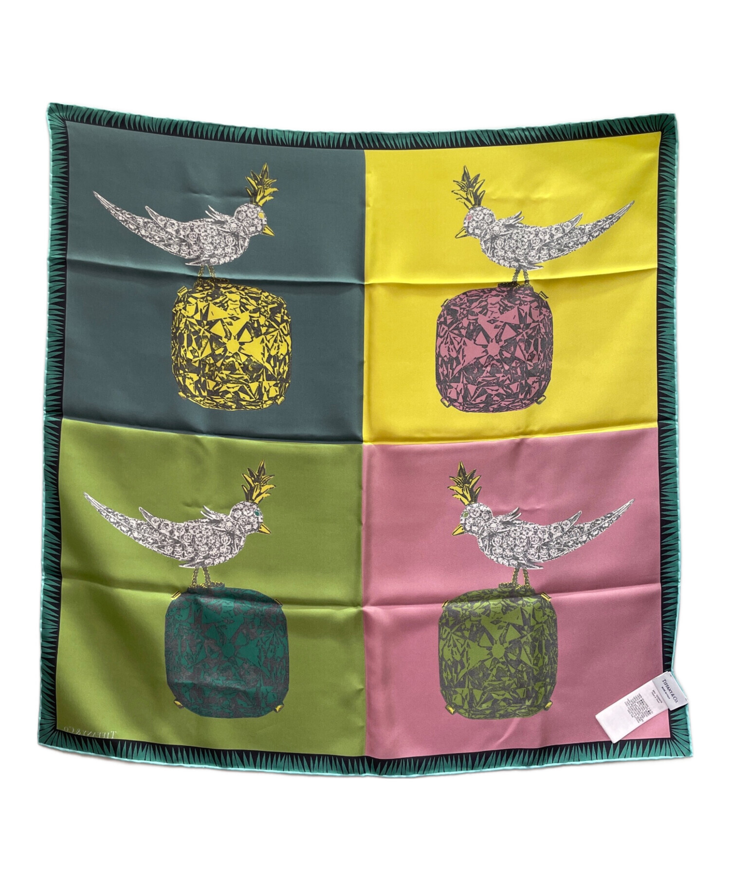 66 美品　ティファニー　Tiffany　ひまわり柄 　スカーフ　シルク100 66 美品 ティファニー Tiffany ひまわり柄 スカーフ シルク100 - メルカリ