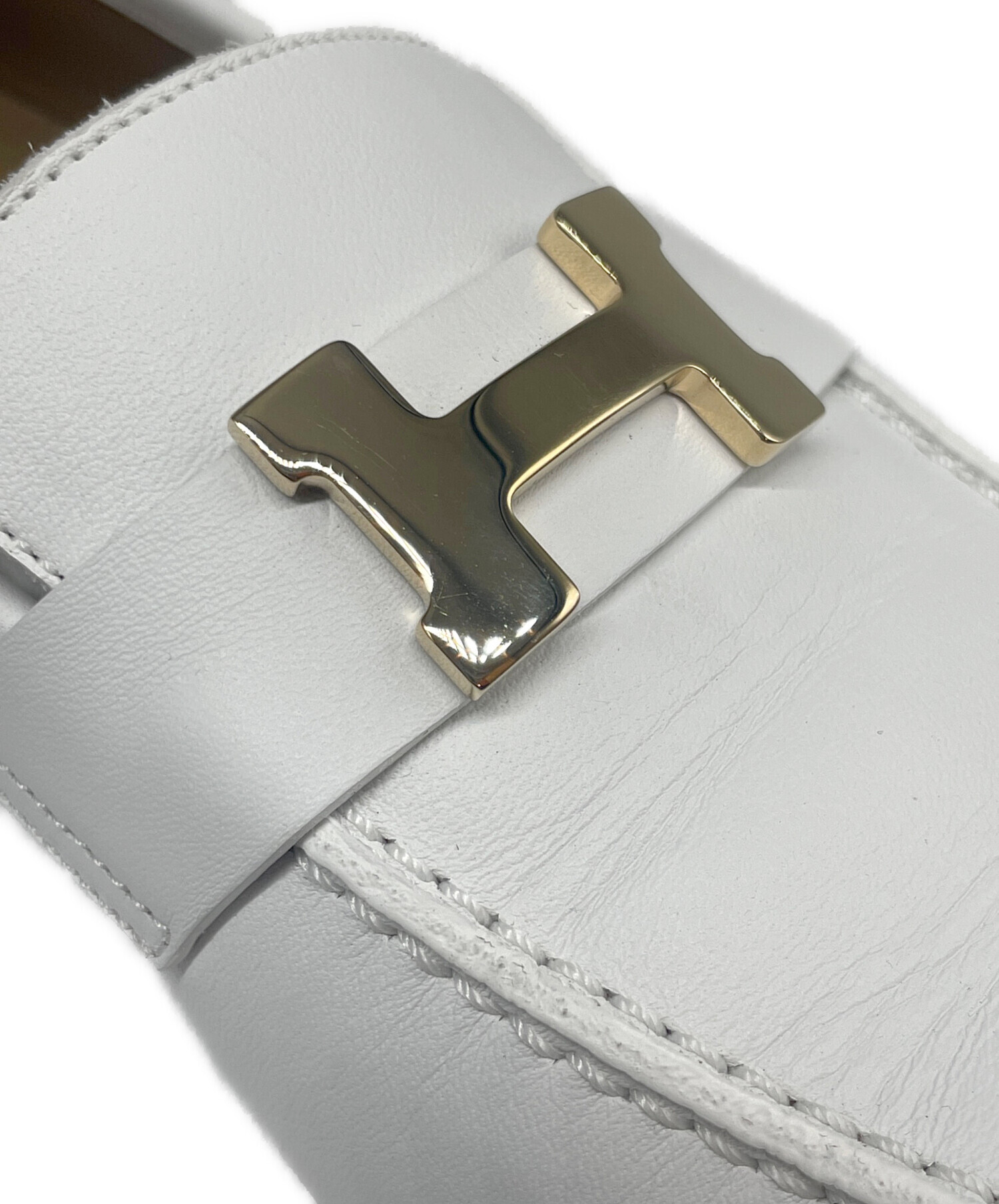 中古・古着通販】HERMES (エルメス) モカシンローファー ホワイト