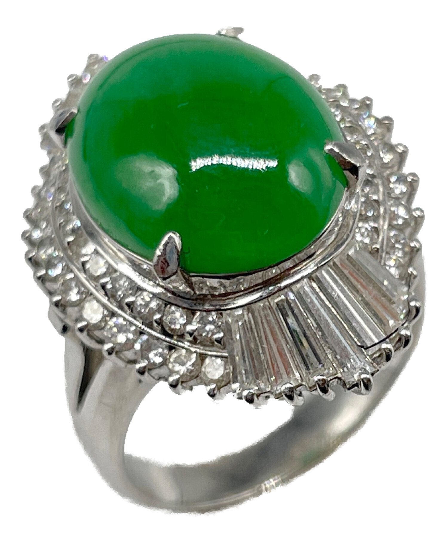 中古・古着通販】NO BRAND (ノーブランド) 翡翠 ダイヤ 取り巻きリング