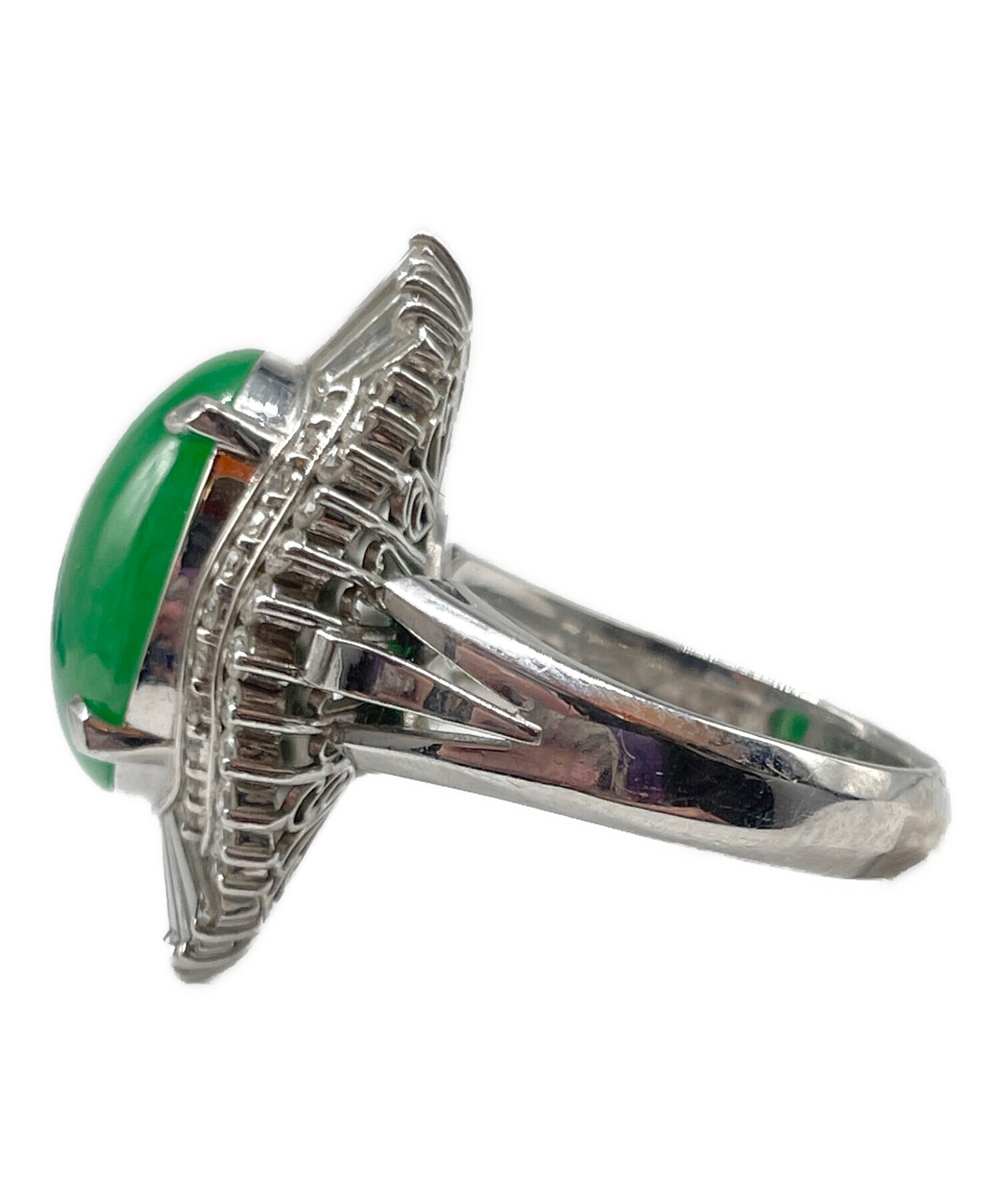 中古・古着通販】NO BRAND (ノーブランド) 翡翠 ダイヤ 取り巻きリング