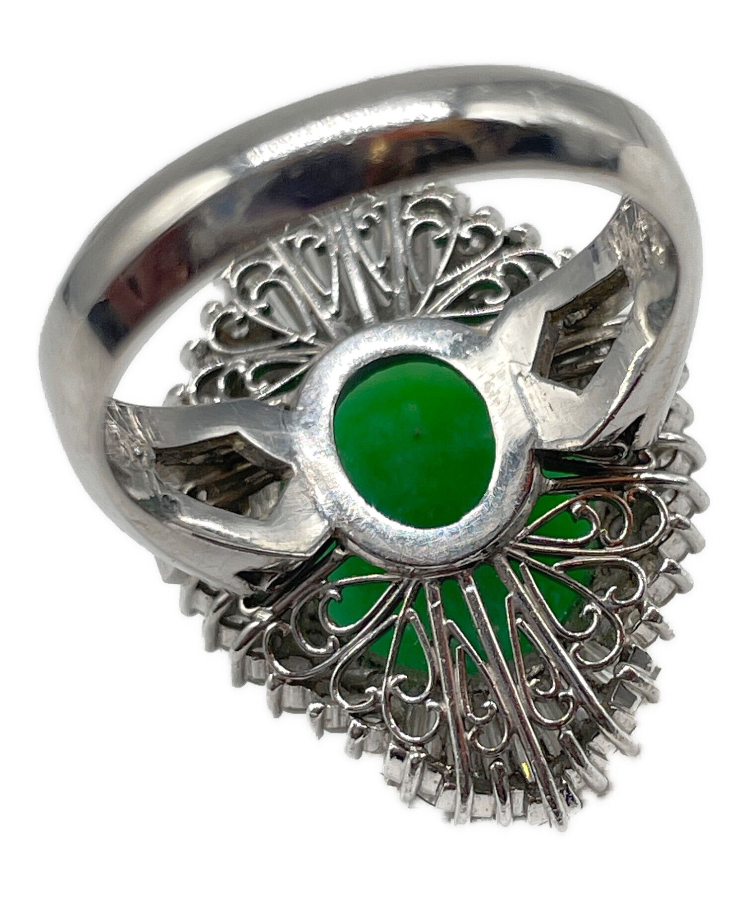 中古・古着通販】NO BRAND (ノーブランド) 翡翠 ダイヤ 取り巻きリング