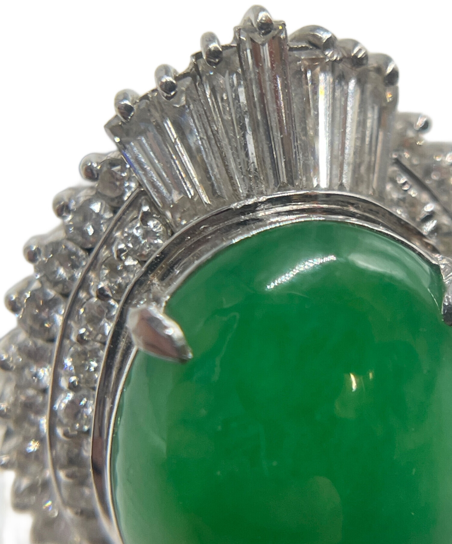 中古・古着通販】NO BRAND (ノーブランド) 翡翠 ダイヤ 取り巻きリング