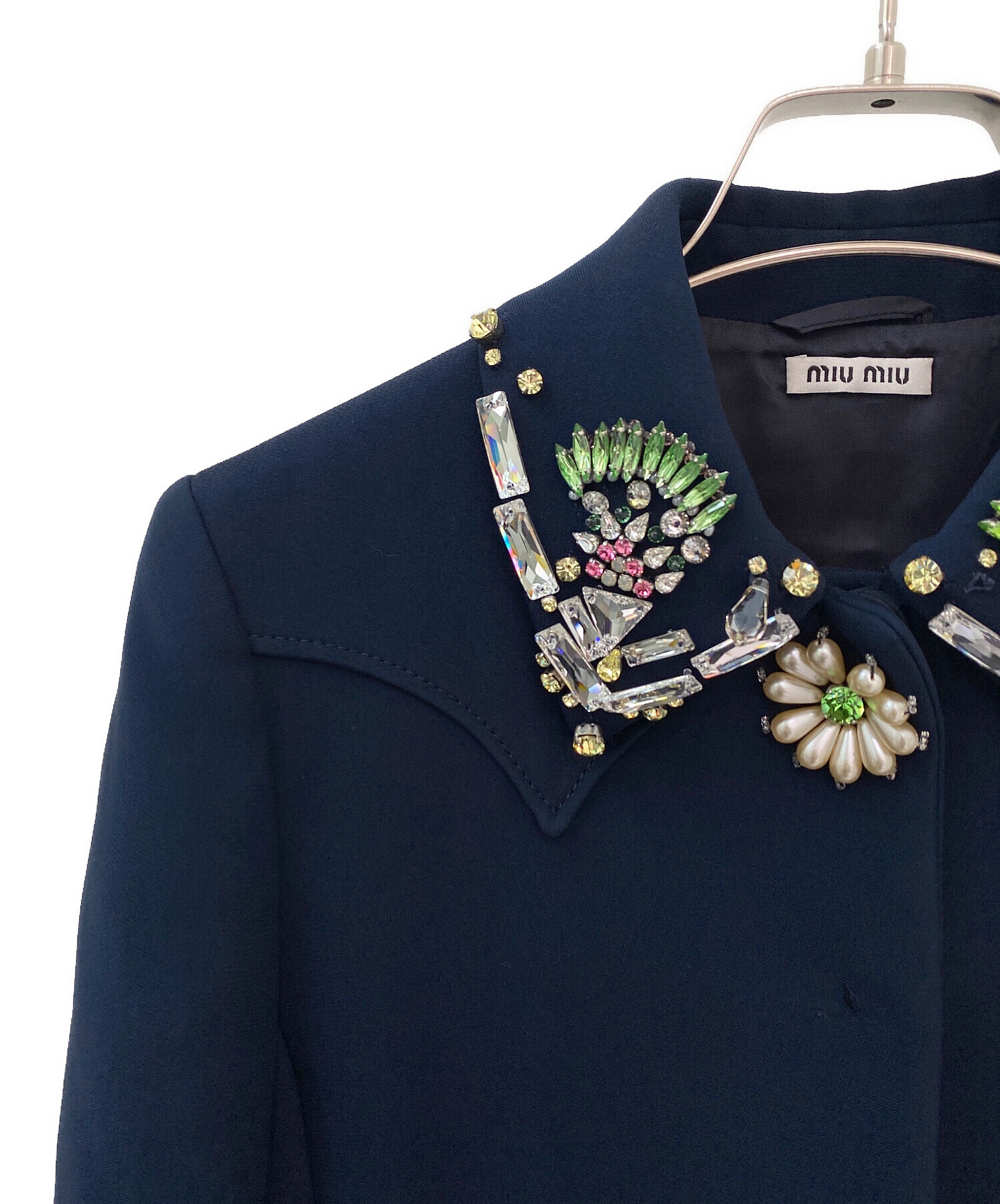 中古・古着通販】MIU MIU (ミュウミュウ) ビジュージャケット ネイビー