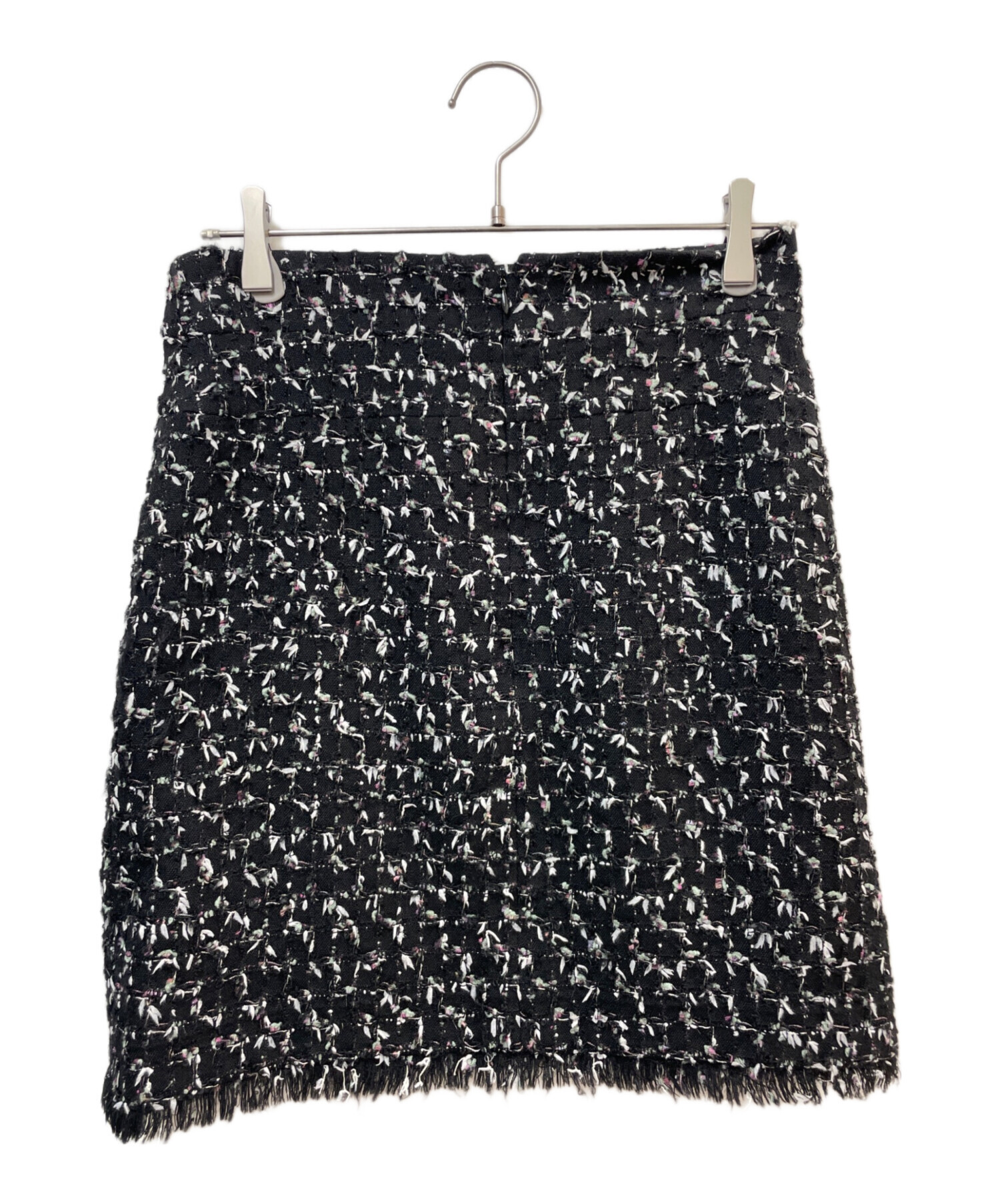 中古・古着通販】CHANEL (シャネル) ツイードミニスカート ブラック 