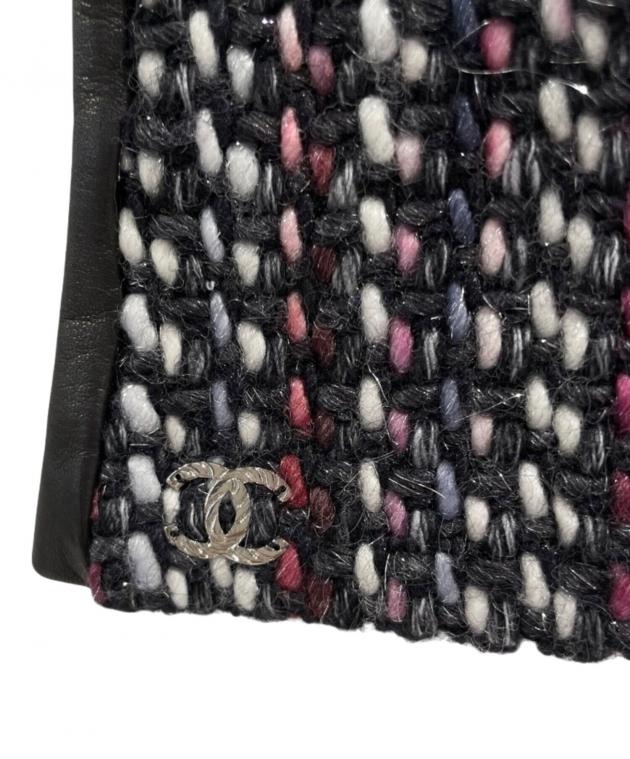 中古・古着通販】CHANEL (シャネル) ココマーク ツイード×レザー 中古・古着通販】CHANEL (シャネル) ココマーク ツイード×レザー