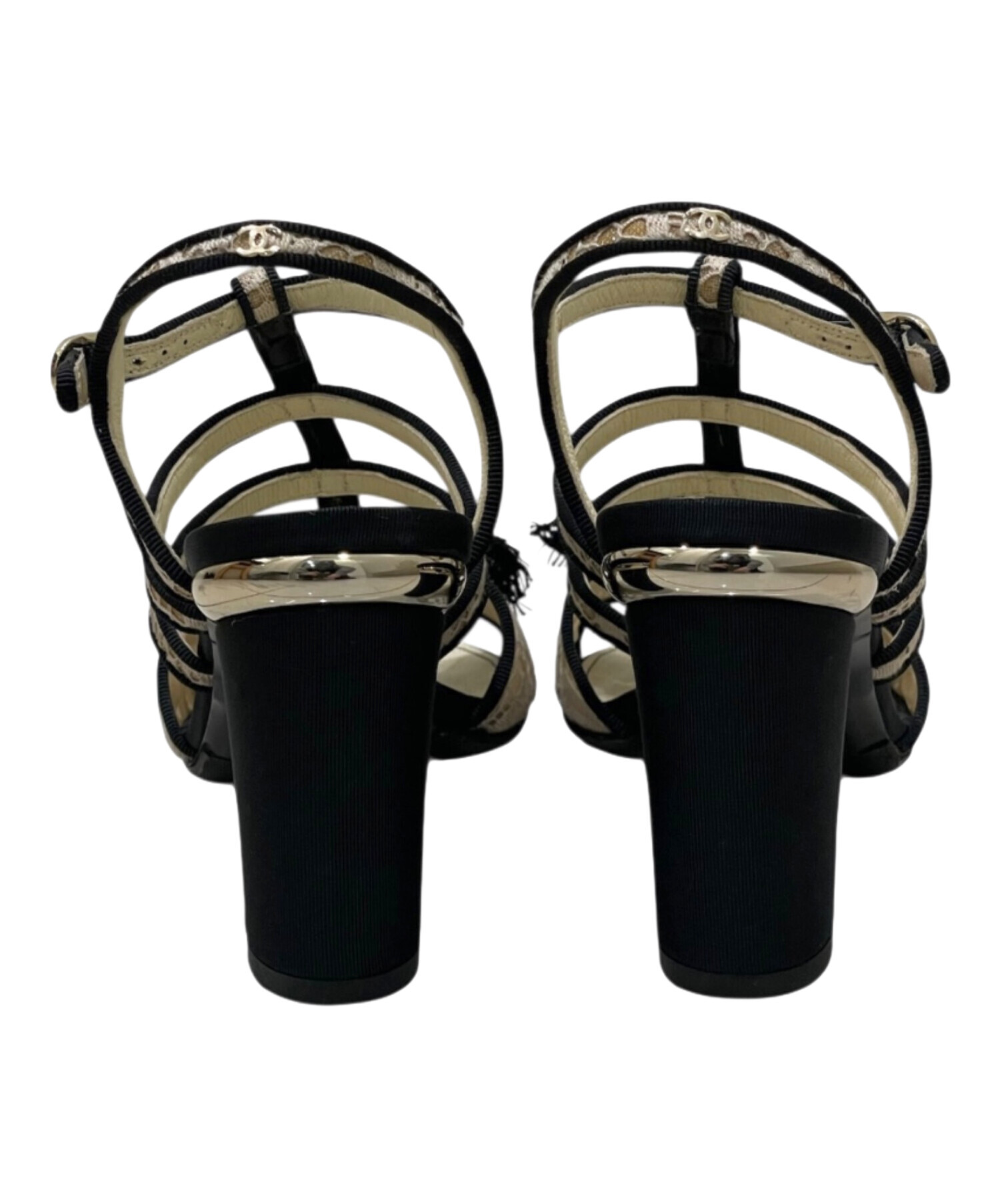 中古・古着通販】CHANEL (シャネル) リボンアンクルストラップヒール