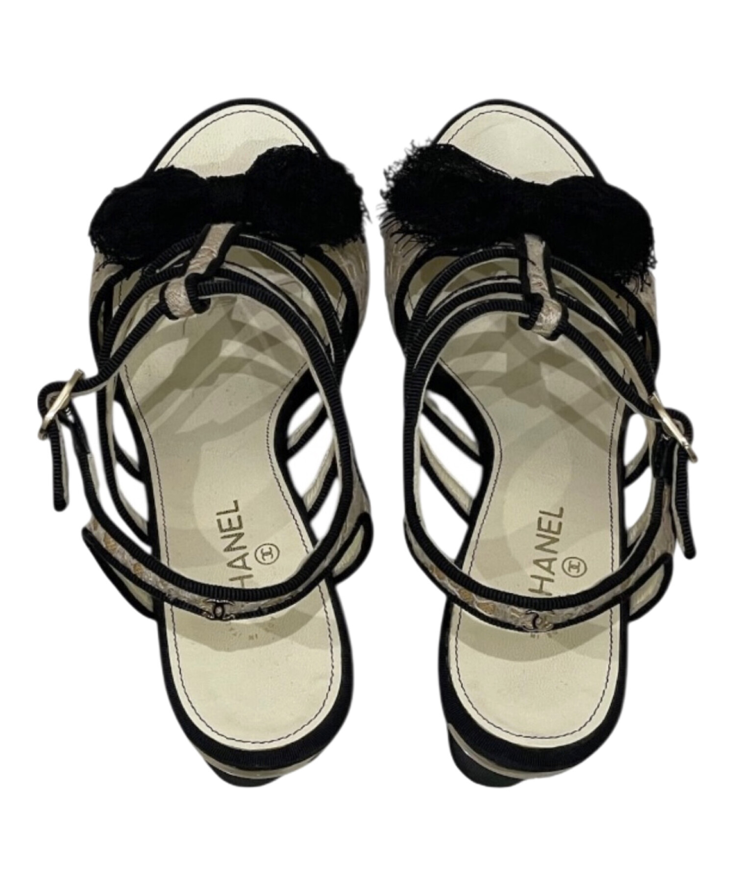 中古・古着通販】CHANEL (シャネル) リボンアンクルストラップヒール