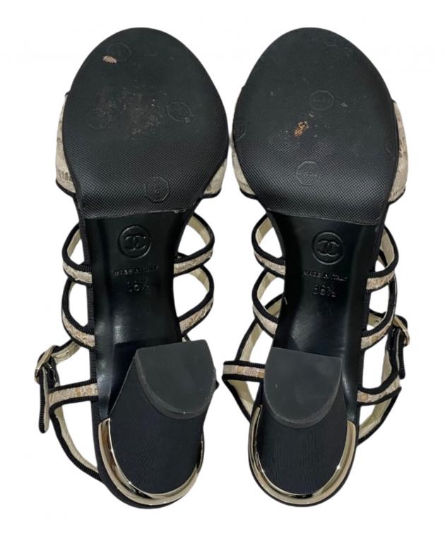 中古・古着通販】CHANEL (シャネル) リボンアンクルストラップヒール