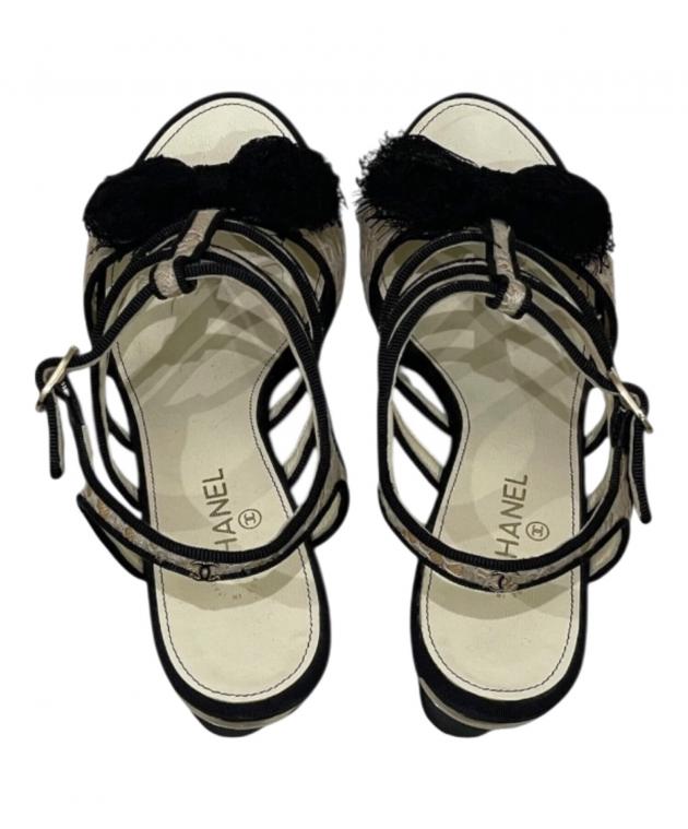 中古・古着通販】CHANEL (シャネル) リボンアンクルストラップヒール