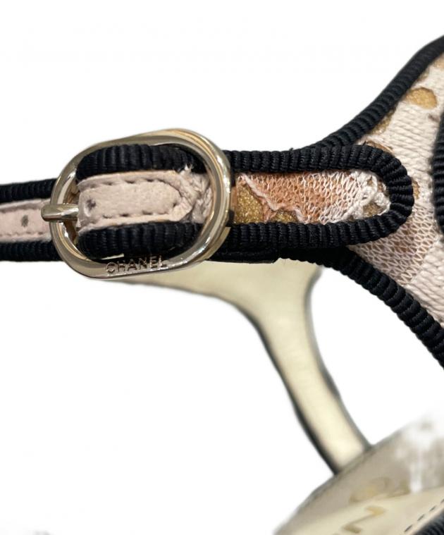 CHANEL ベージュと黒 ストラップヒール 楽天市場】【5%OFFクーポン】 シャネル パンプス アンクルストラップ