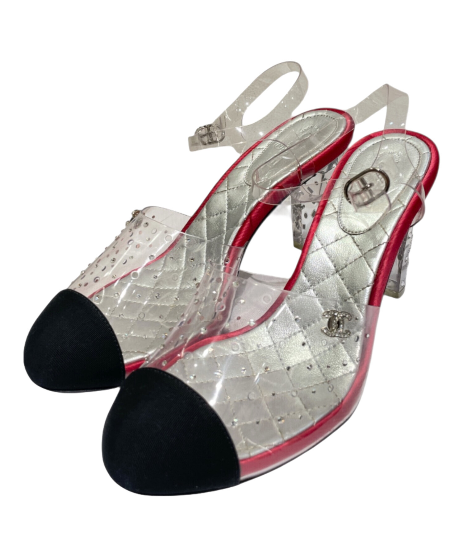 中古・古着通販】CHANEL (シャネル) ビニール切替サンダル ブラック