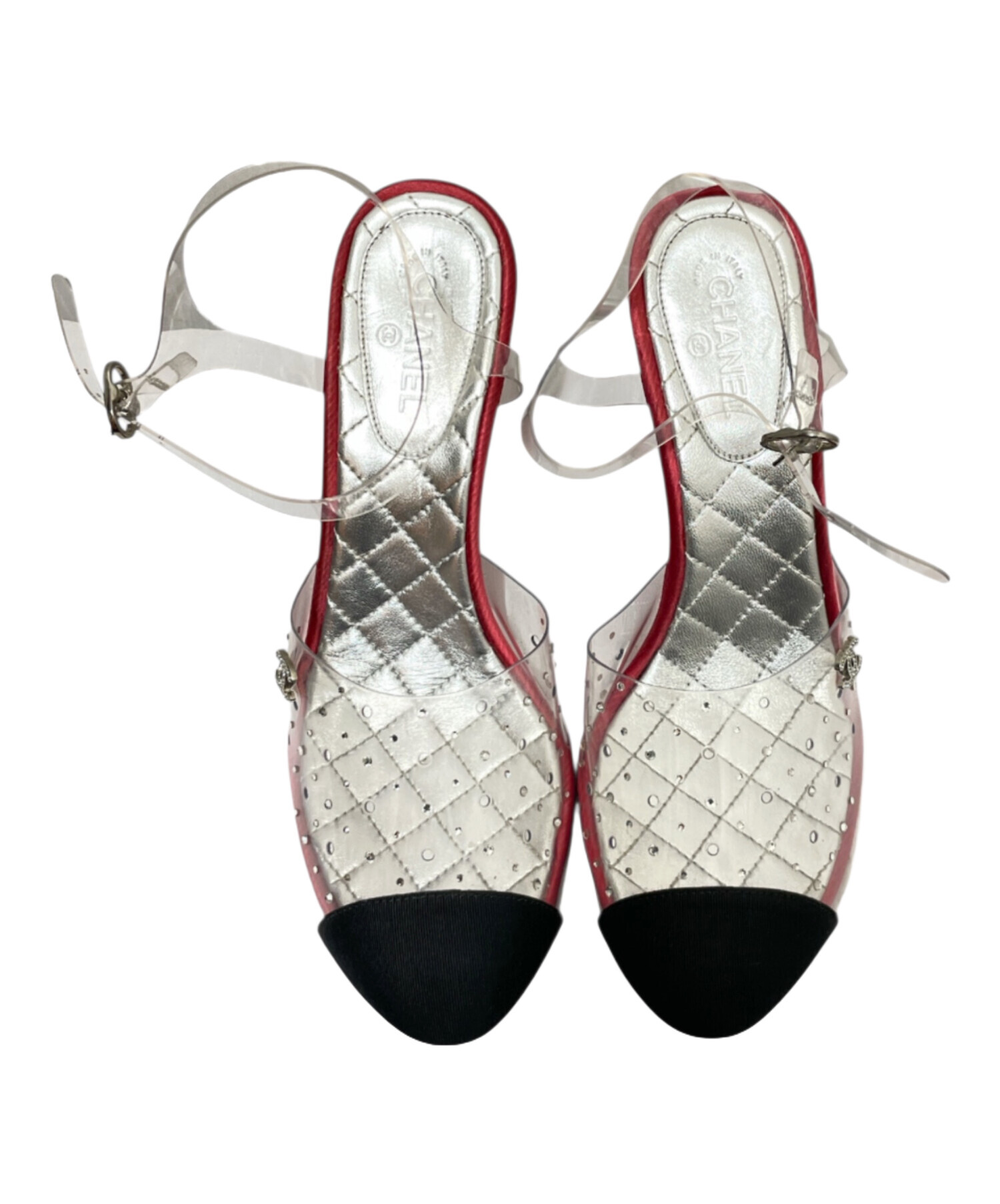 中古・古着通販】CHANEL (シャネル) ビニール切替サンダル ブラック