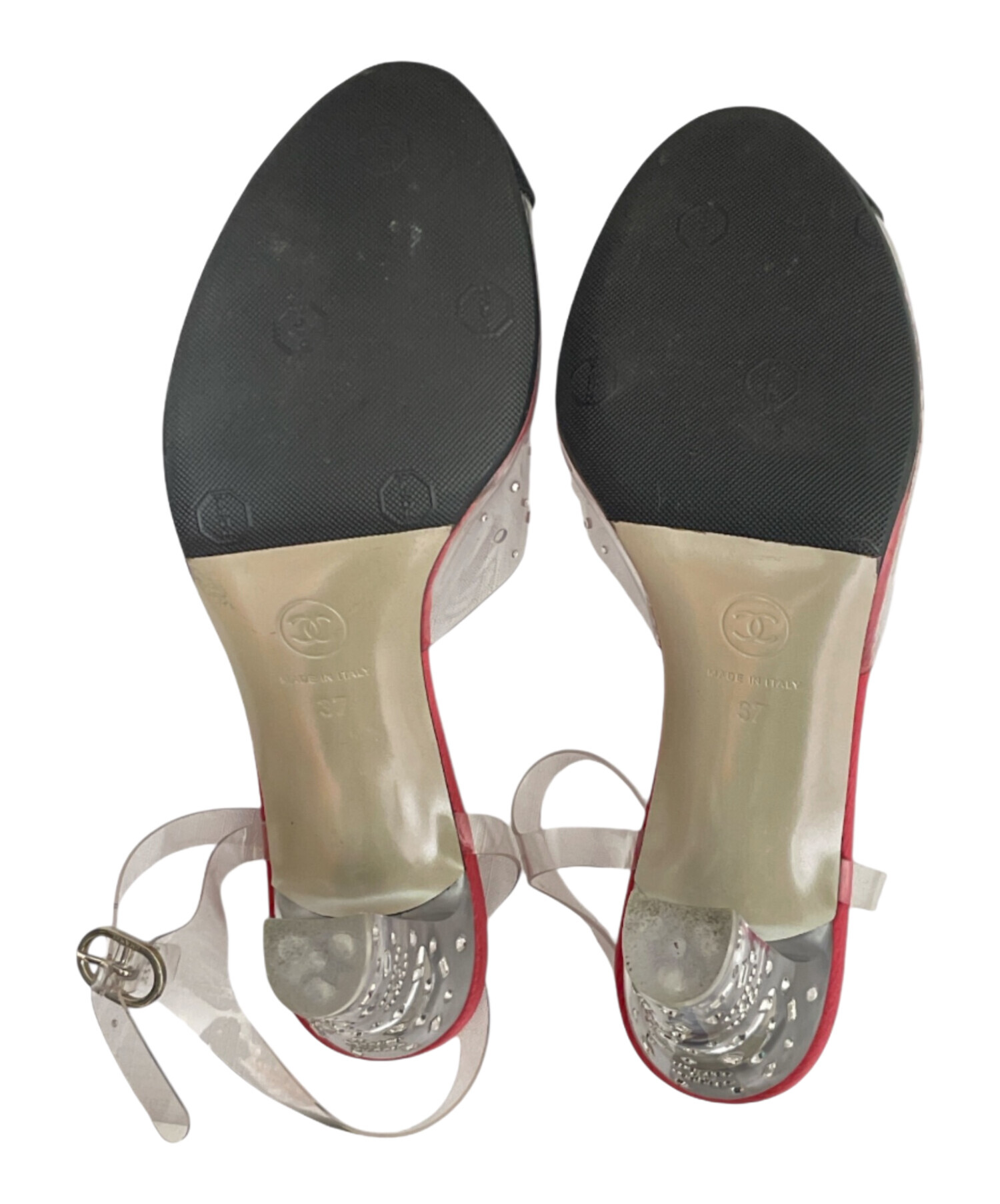 中古・古着通販】CHANEL (シャネル) ビニール切替サンダル ブラック