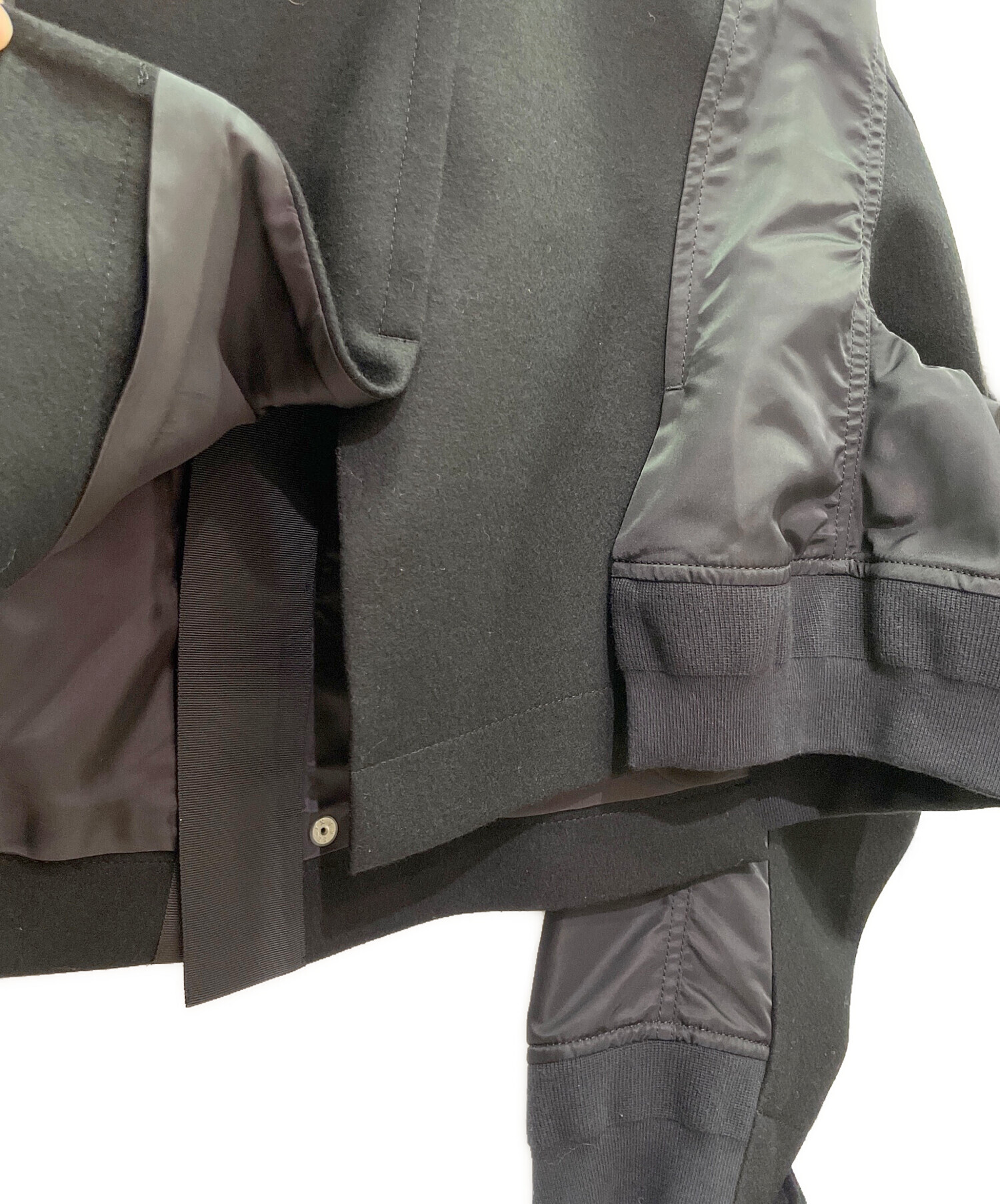 sacai/ナイロンツイルウールメルトンブルゾン/ボンバージャケット/サイズ1 中古・古着通販】sacai (サカイ) Wool Melton X Nylon Twill Jacket