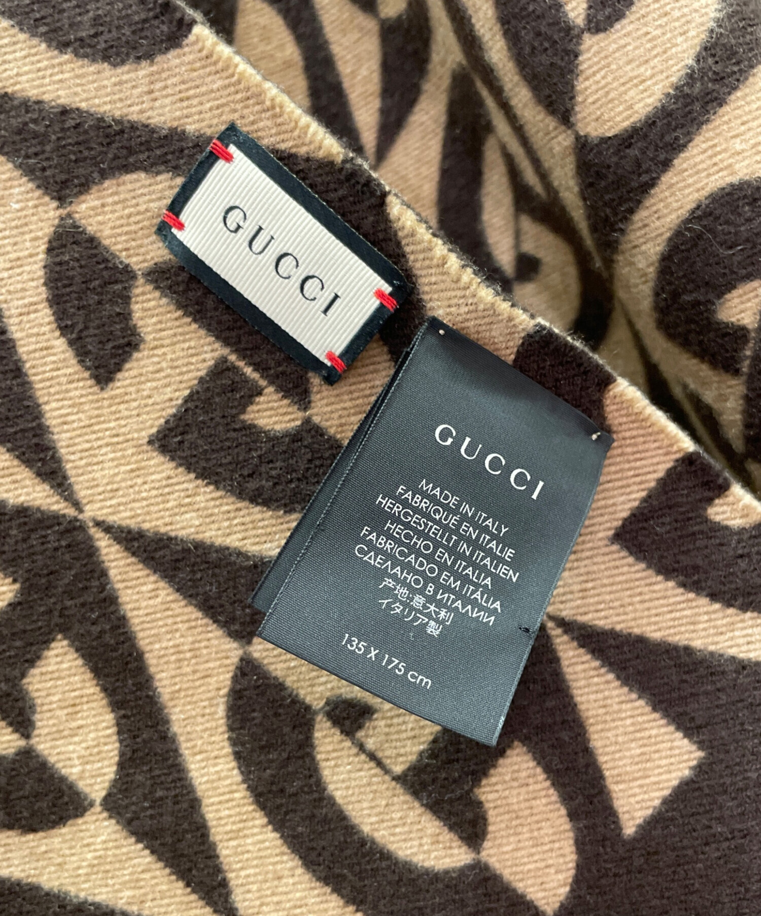 中古・古着通販】GUCCI (グッチ) 大判ブランケット ポンチョ ブラウン