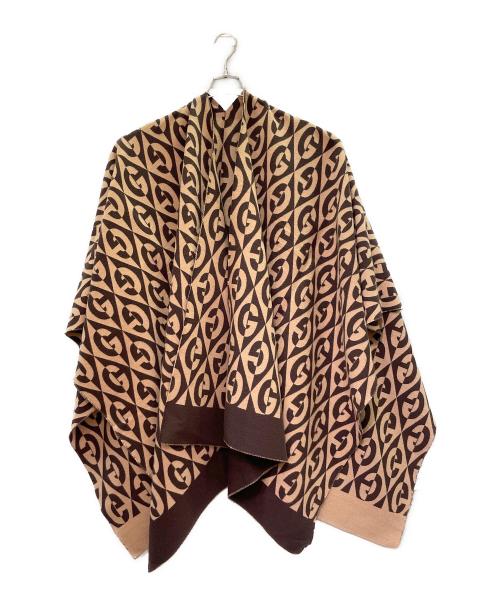 中古・古着通販】GUCCI (グッチ) 大判ブランケット ポンチョ ブラウン