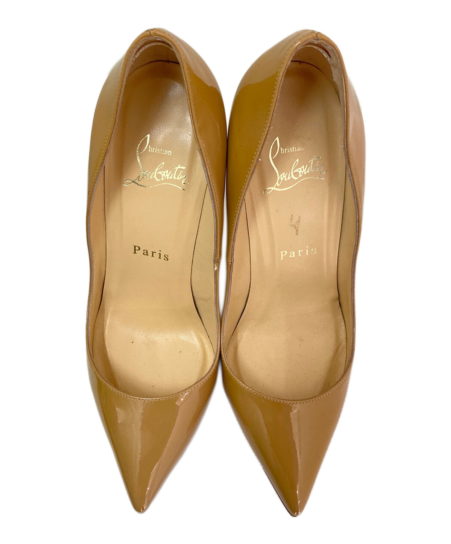 【美品】 クリスチャンルブタン　22cm ベージュ ポインテッドトゥ パンプス 中古・古着通販】Christian Louboutin (クリスチャン・ルブタン
