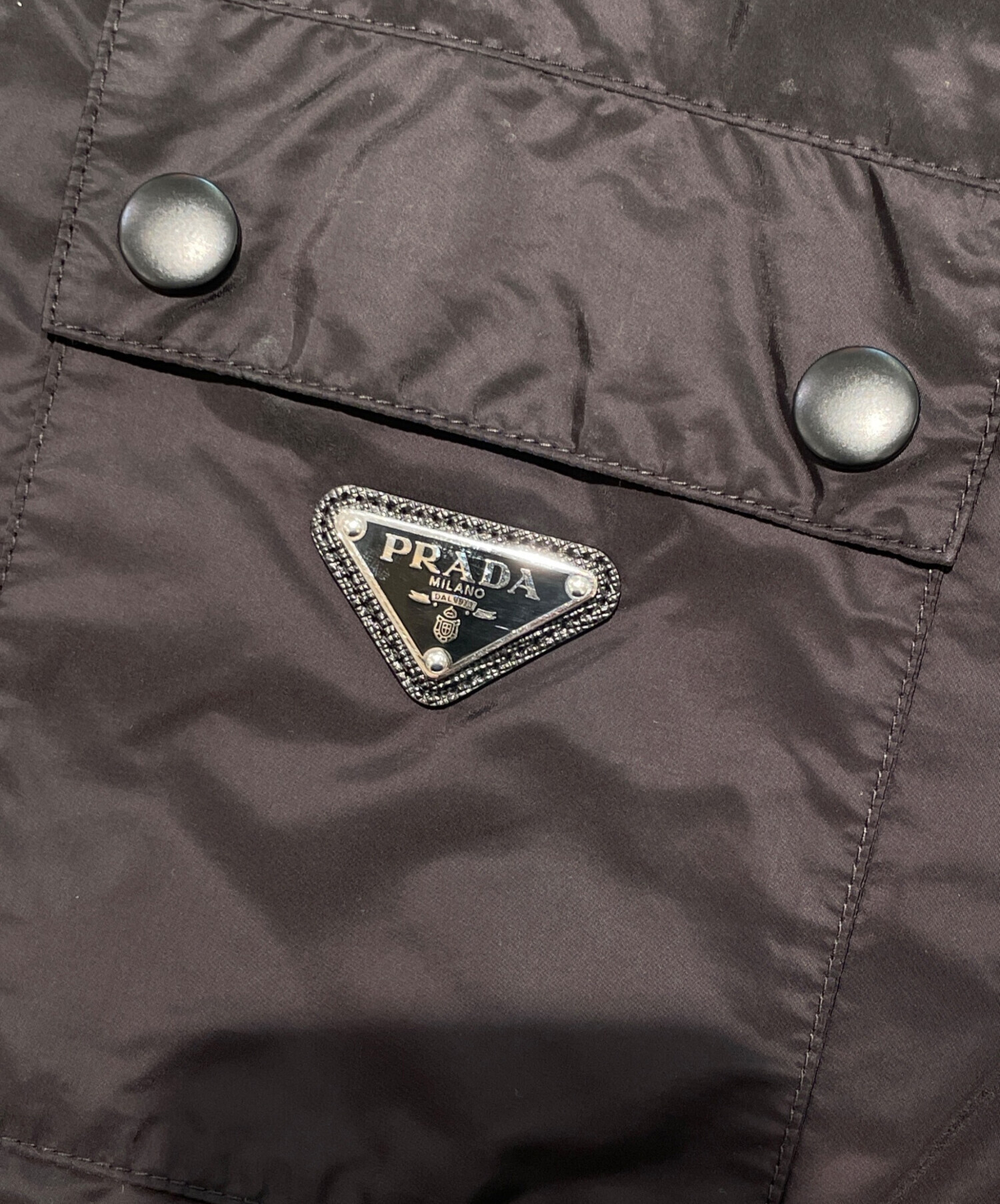 中古・古着通販】PRADA (プラダ) ナイロン 三角プレートブルゾン