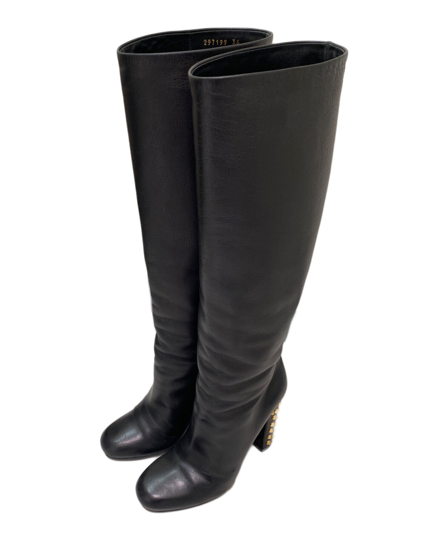 中古・古着通販】GUCCI (グッチ) スタッズロングブーツ ブラック