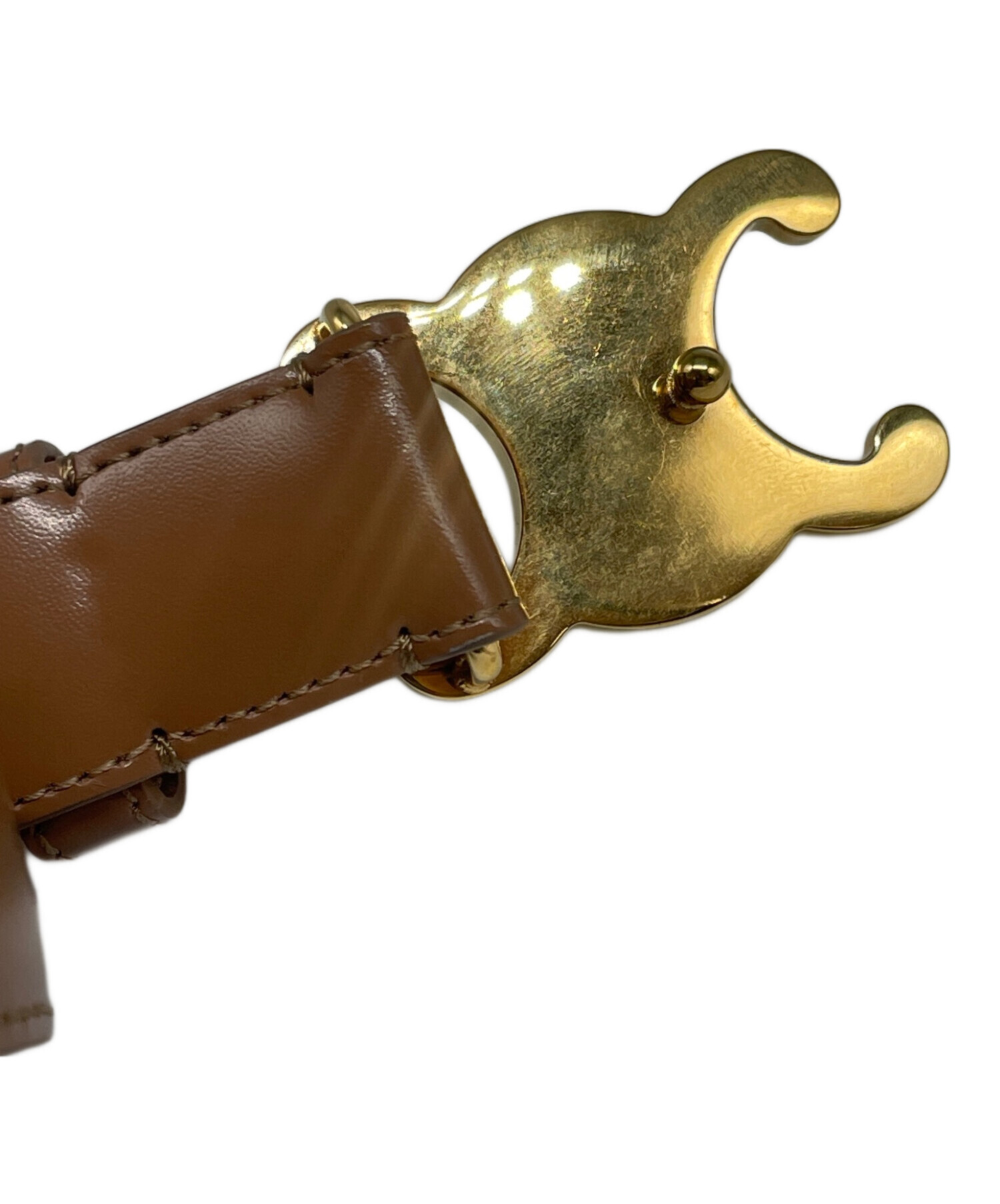 CELINE セリーヌ ベルト  茶 【古着】【中古】【送料無料】 中古・古着通販】CELINE (セリーヌ) ミディアム トリオンフ ベルト
